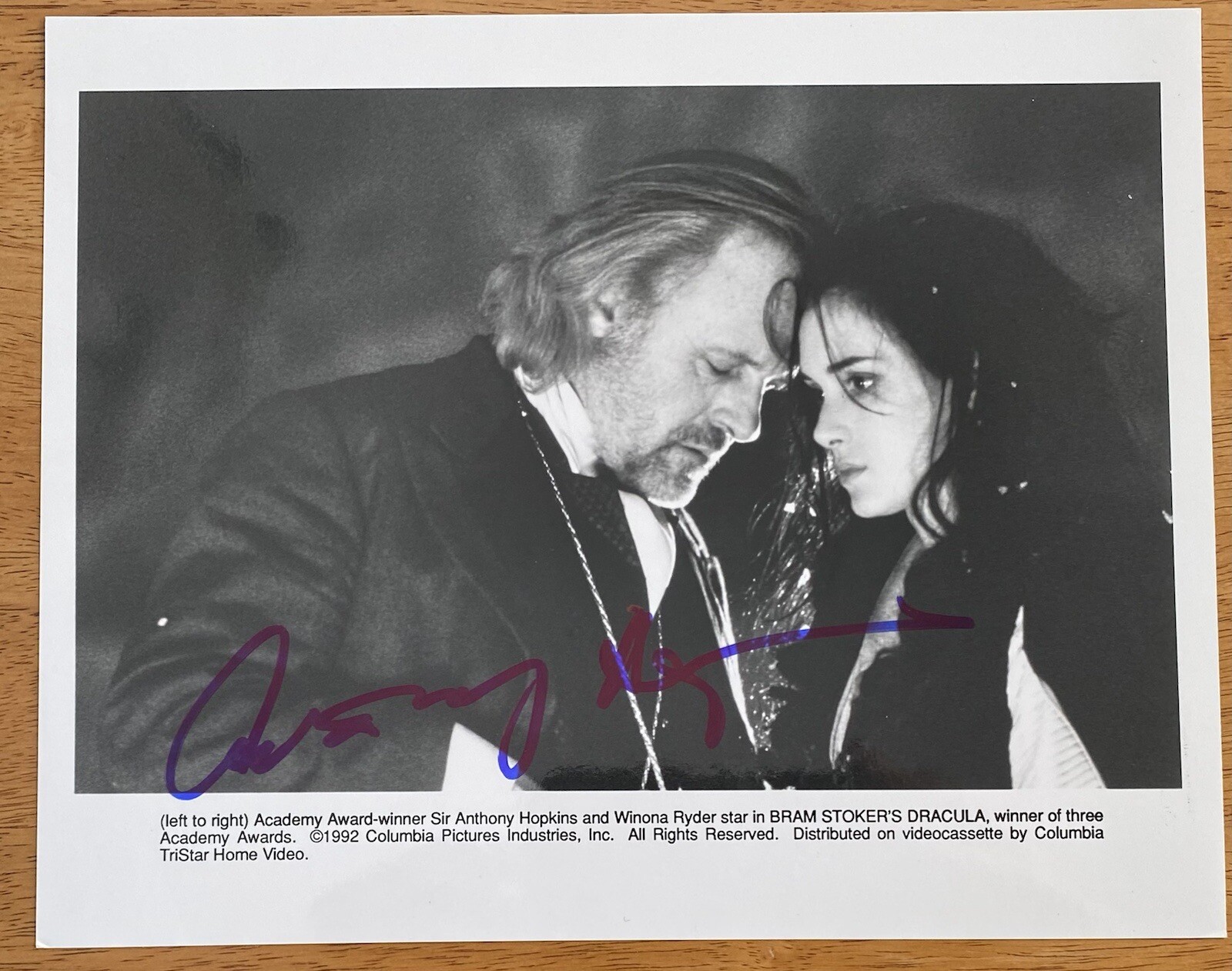 Anthony Hopkins Signed Autographed Bram Stoker’s Dracula 8x10 Photo JSA Letter
