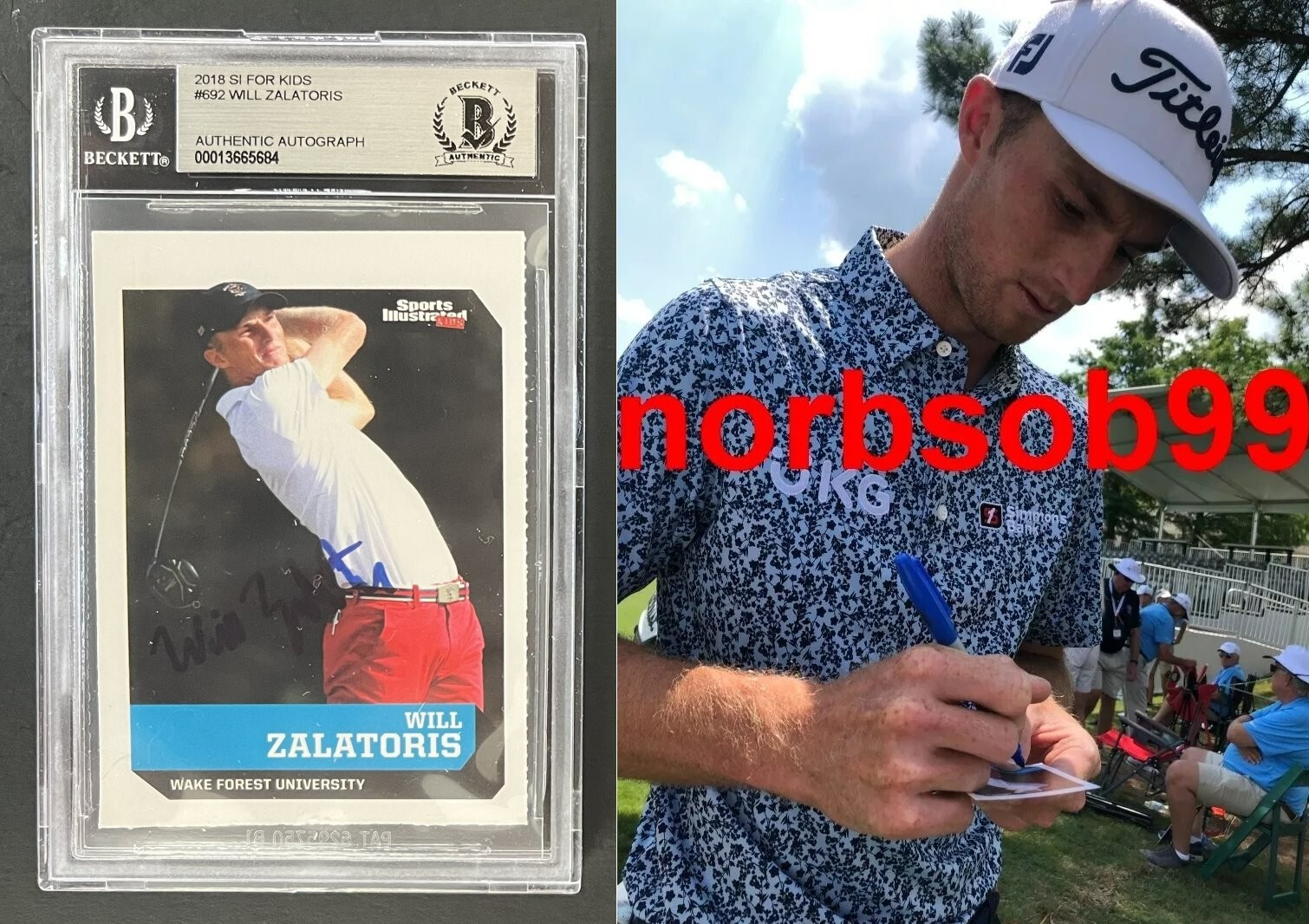 WILL ZALATORIS SIGNED 2018 SI FOR KIDS ROOKIE CARD wEXACT PROOF BECKETT BGS SLAB
