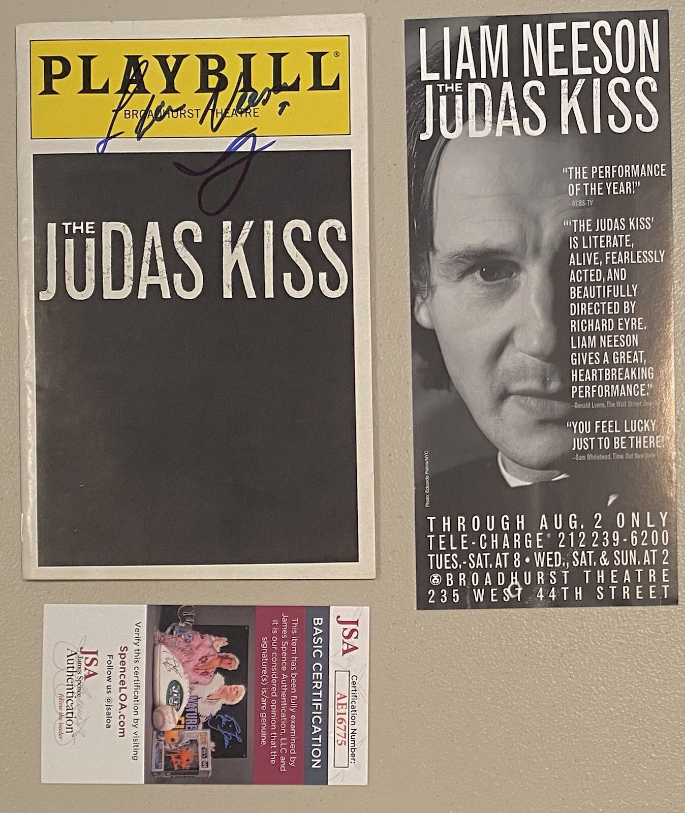 Liam Neeson Signed Autographed Playbill JSA Cert Star Wars Batman
