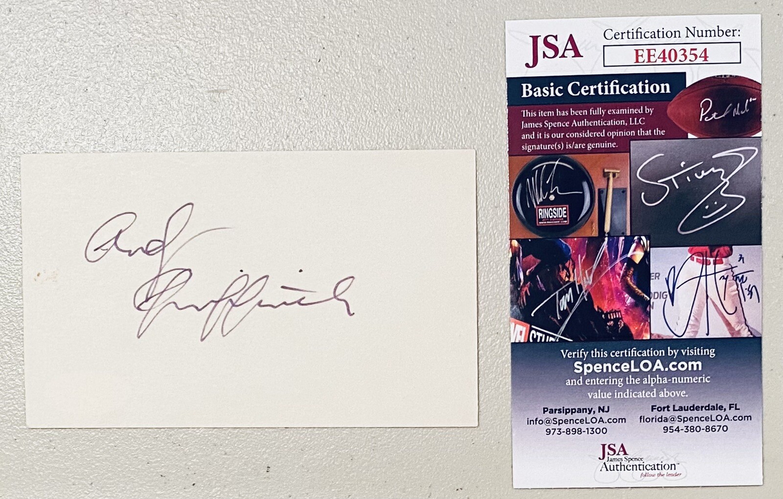 Andy Griffith Signed Autographed 3x5 Card JSA Cert Andy Griffith Show Matlock
