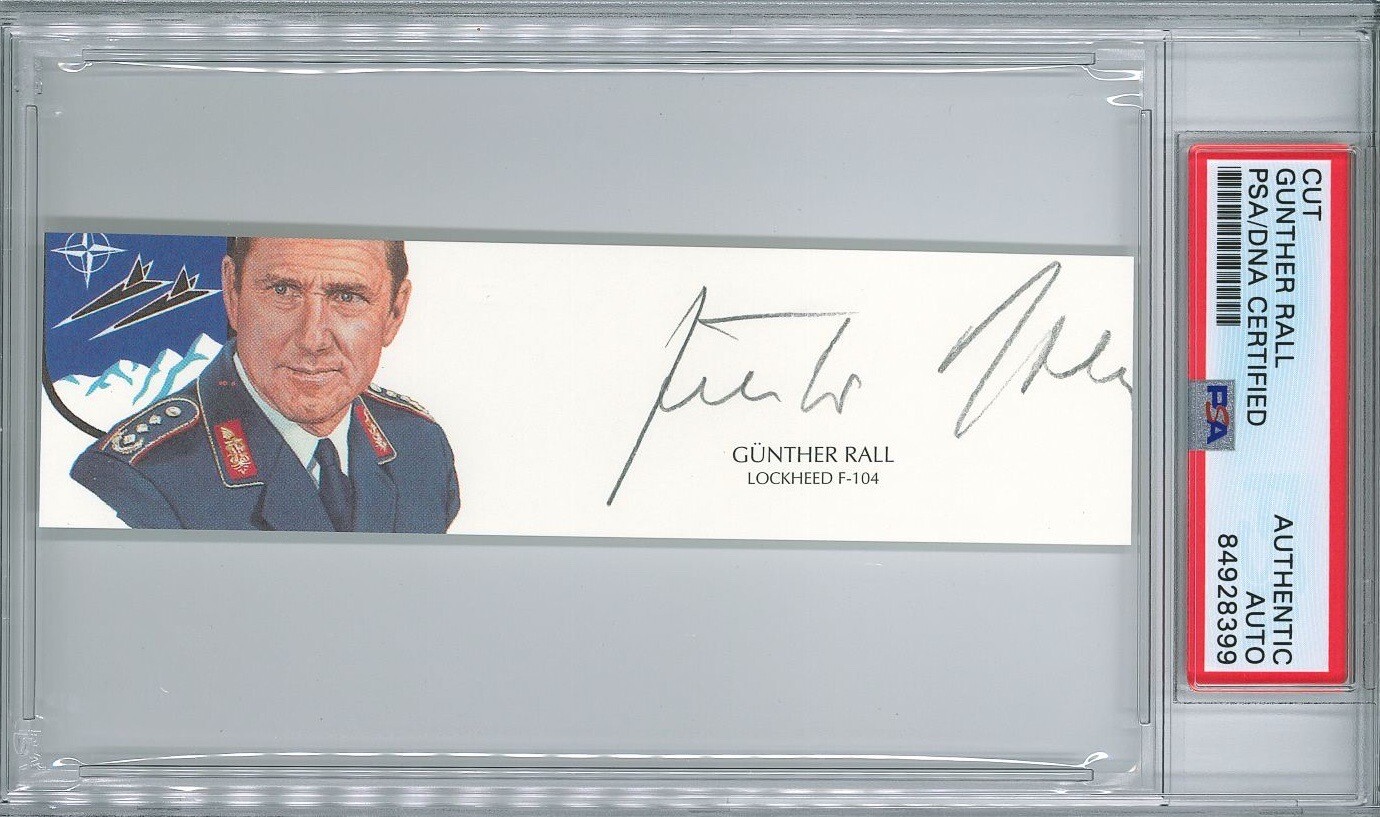 GUNTHER RALL SIGNED CUT SIGNATURE PSA DNA 84928399 (D) WWII GERMAN ACE
