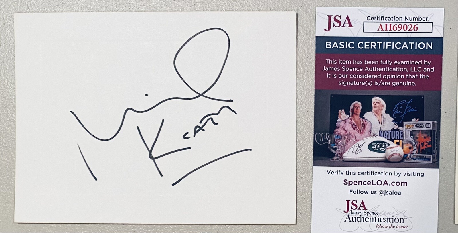 Michael Keaton Signed Autographed 4.5 x 6 Card JSA Cert Batman
