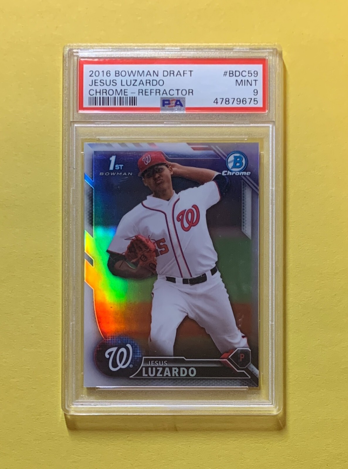 2016 BOWMAN DRAFT JESUS LUZARDO REFRACTOR #BDC59 PSA MINT 9 NATIONALS