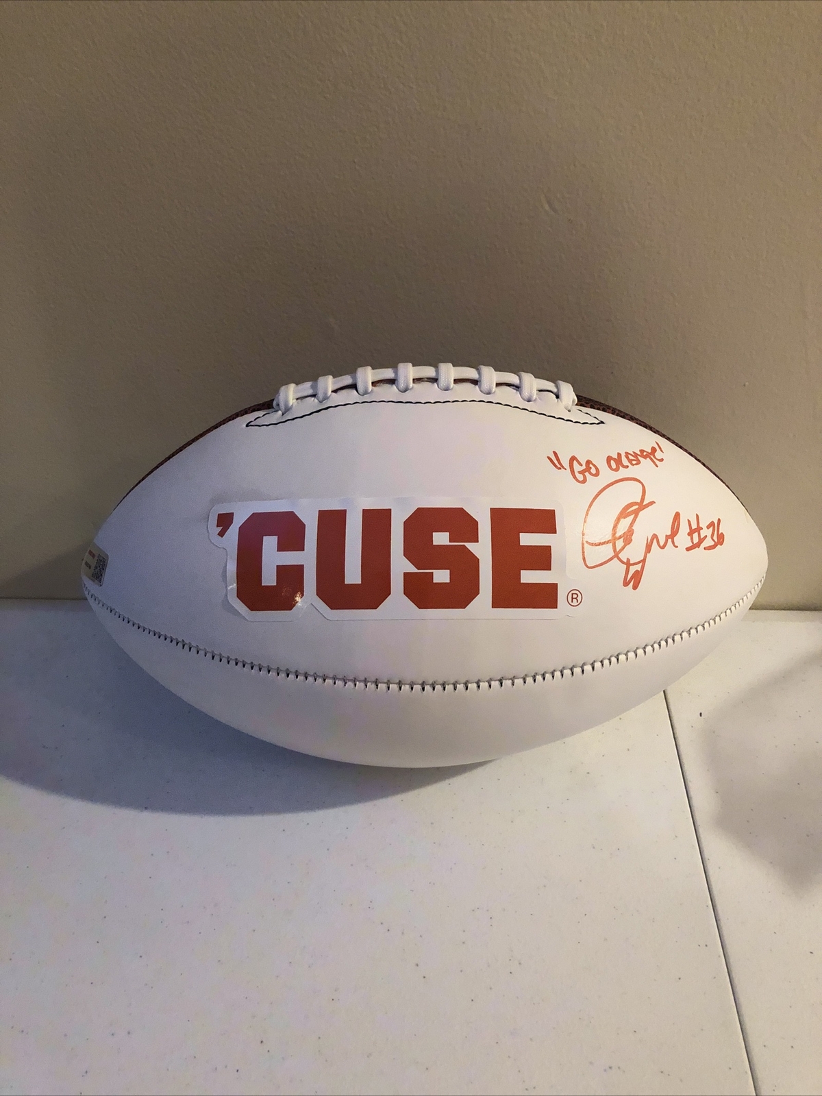 SYRACUSE ORANGE- ROBERT DRUMMOND SIGNED AUTOGRAPH LOGO FOOTBALL TRISTAR COA COLLECTIBLE MEMORABILIA