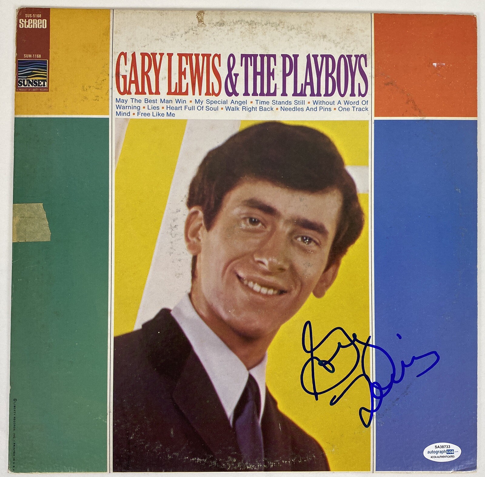 GARY LEWIS & THE PLAYBOYS SIGNED AUTOGRAPH VINYL ALBUM ACOA COA SELF TITLED