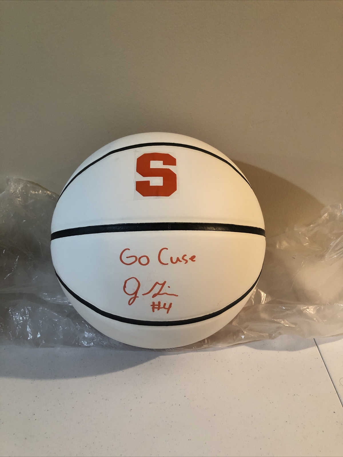 SYRACUSE ORANGE- JOHN GILLON SIGNED AUTOGRAPH LOGO BASKETBALL CUSE COA BALL