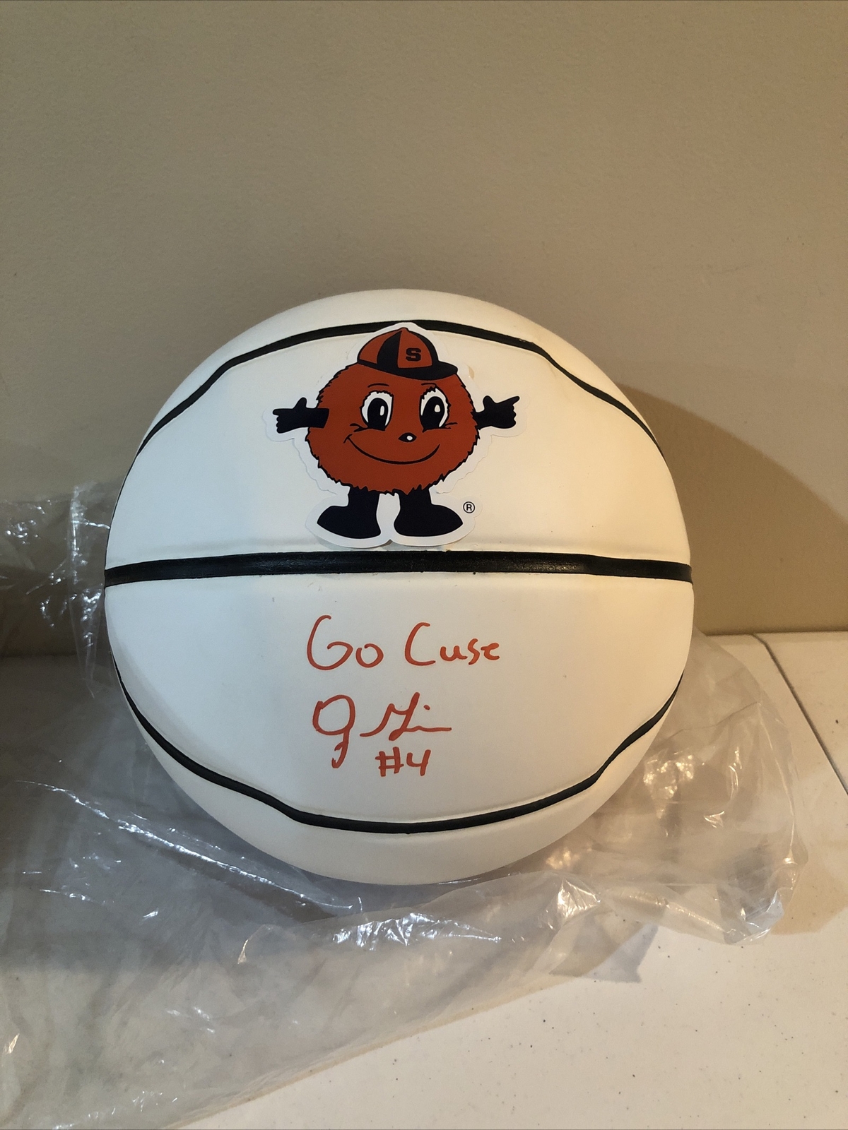 SYRACUSE ORANGE- JOHN GILLON SIGNED AUTOGRAPH LOGO BASKETBALL CUSE COA BALL