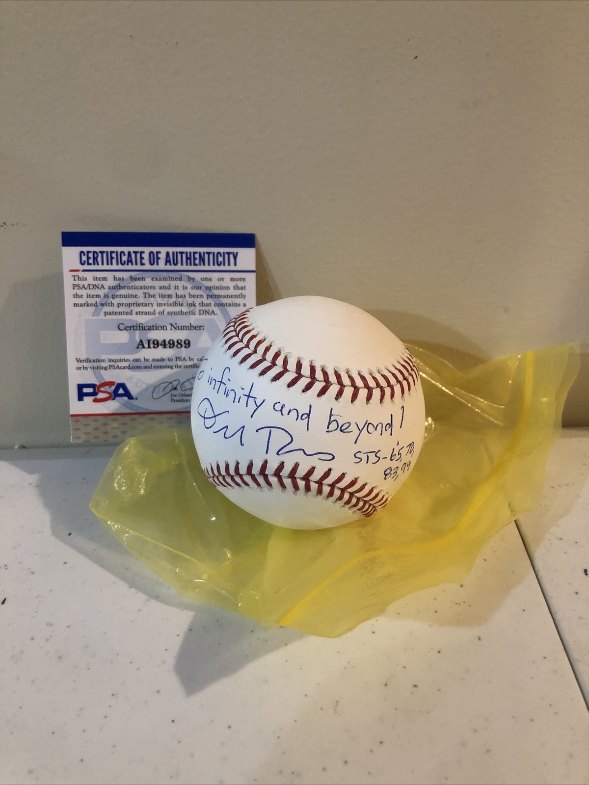 DON THOMAS NASA ASTRONAUT SIGNED AUTOGRAPH BASEBALL PSA COA STS 65 70 83 94 RARE