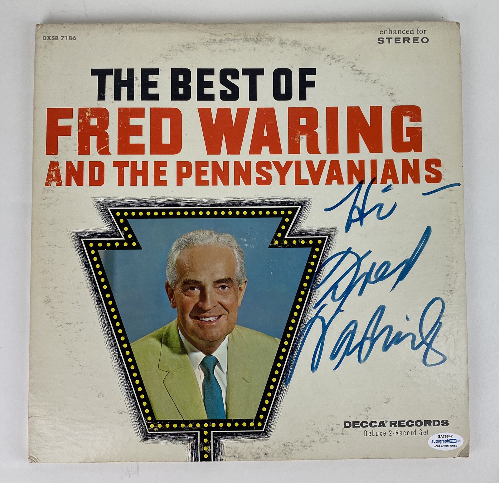 FRED WARING AND THE PENNSYLVANIANS SIGNED AUTOGRAPH VINYL ALBUM ACOA RARE