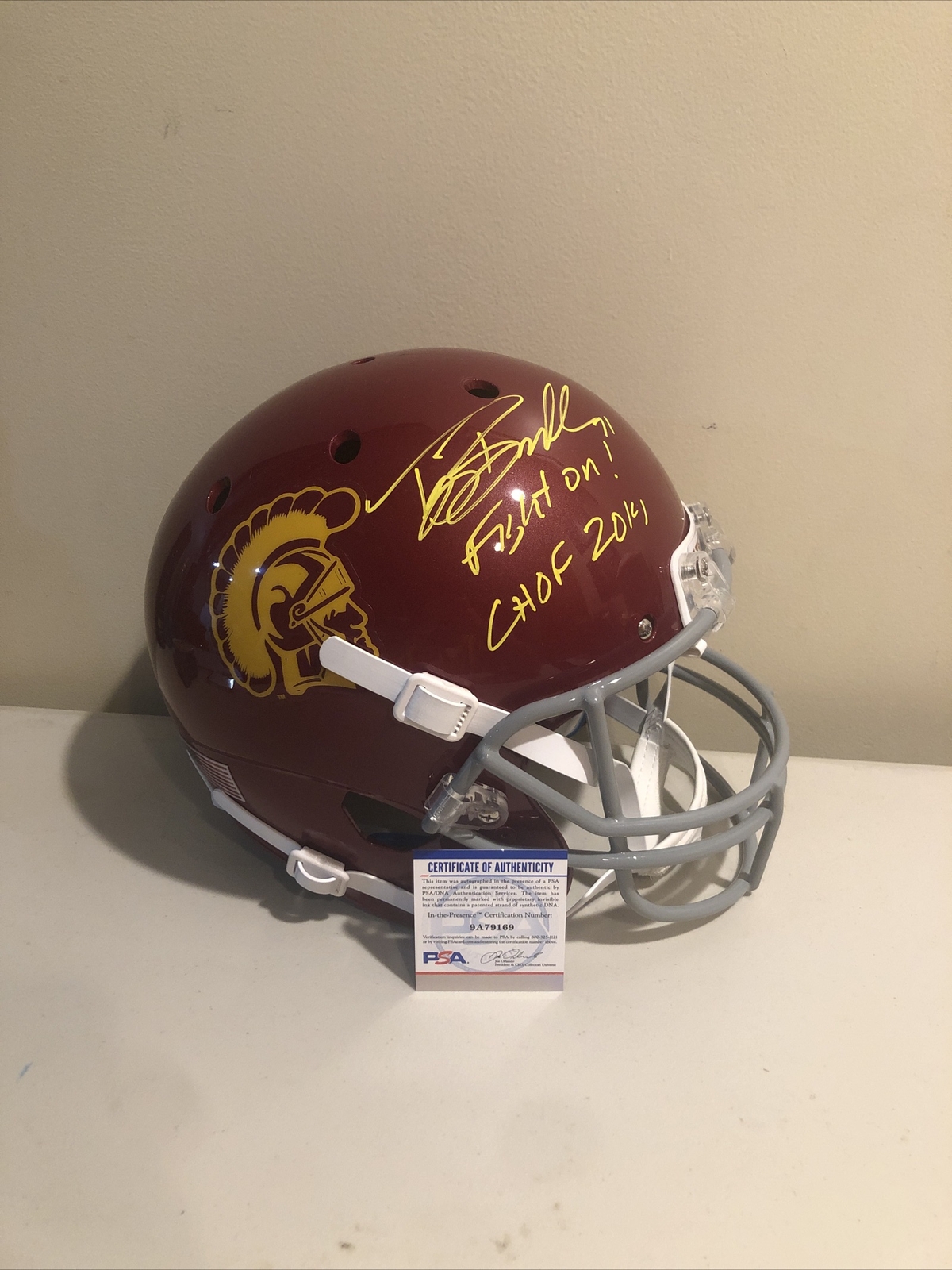 USC TROJANS- TONY BOSELLI SIGNED AUTOGRAPH FULL SIZE HELMET PSA COA JAGUARS COLLECTIBLE MEMORABILIA