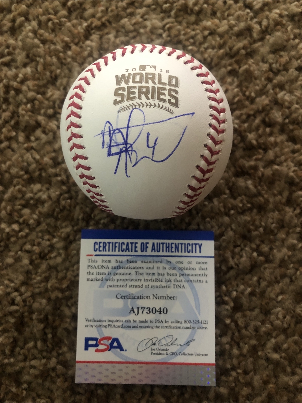 CHICAGO CUBS- ALBERT ALMORA SIGNED AUTOGRAPH WORLD SERIES BASEBALL ROMLB PSA COA