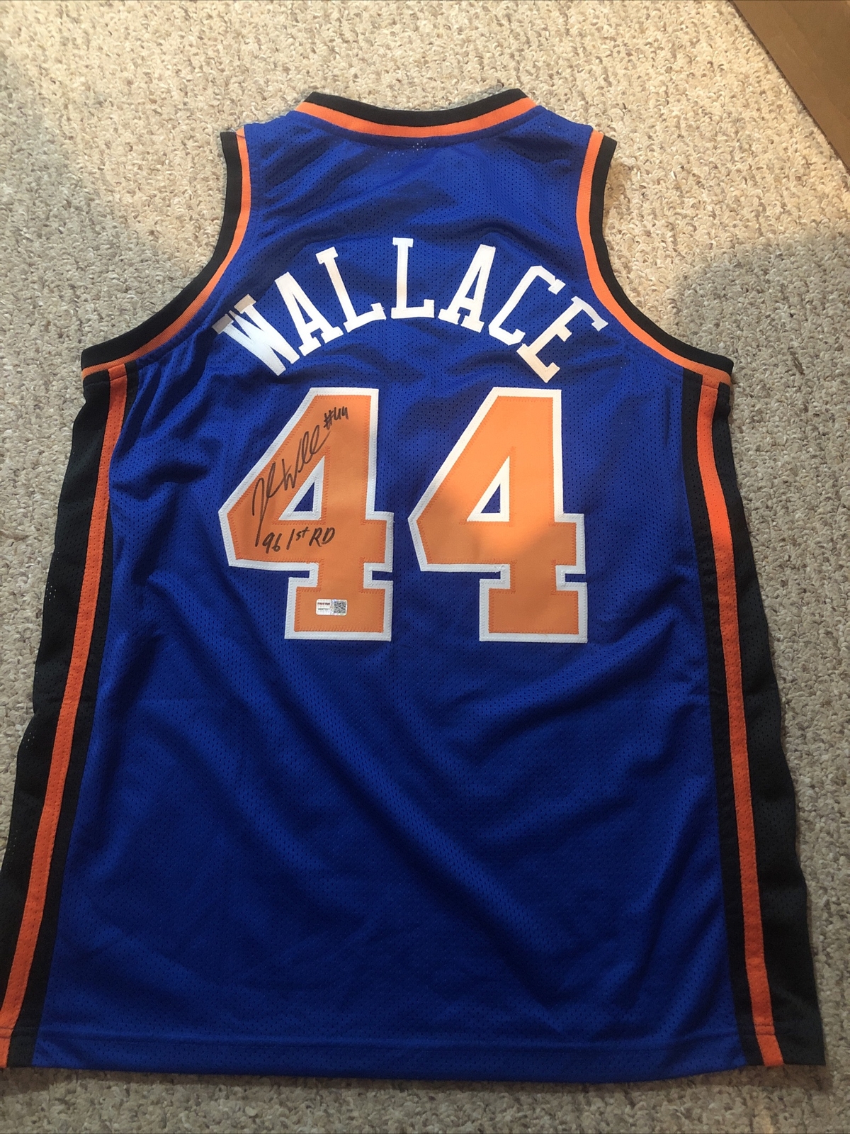 NEW YORK KNICKS- JOHN WALLACE SIGNED AUTOGRAPH JERSEY TRISTAR COA 1st RD CUSE