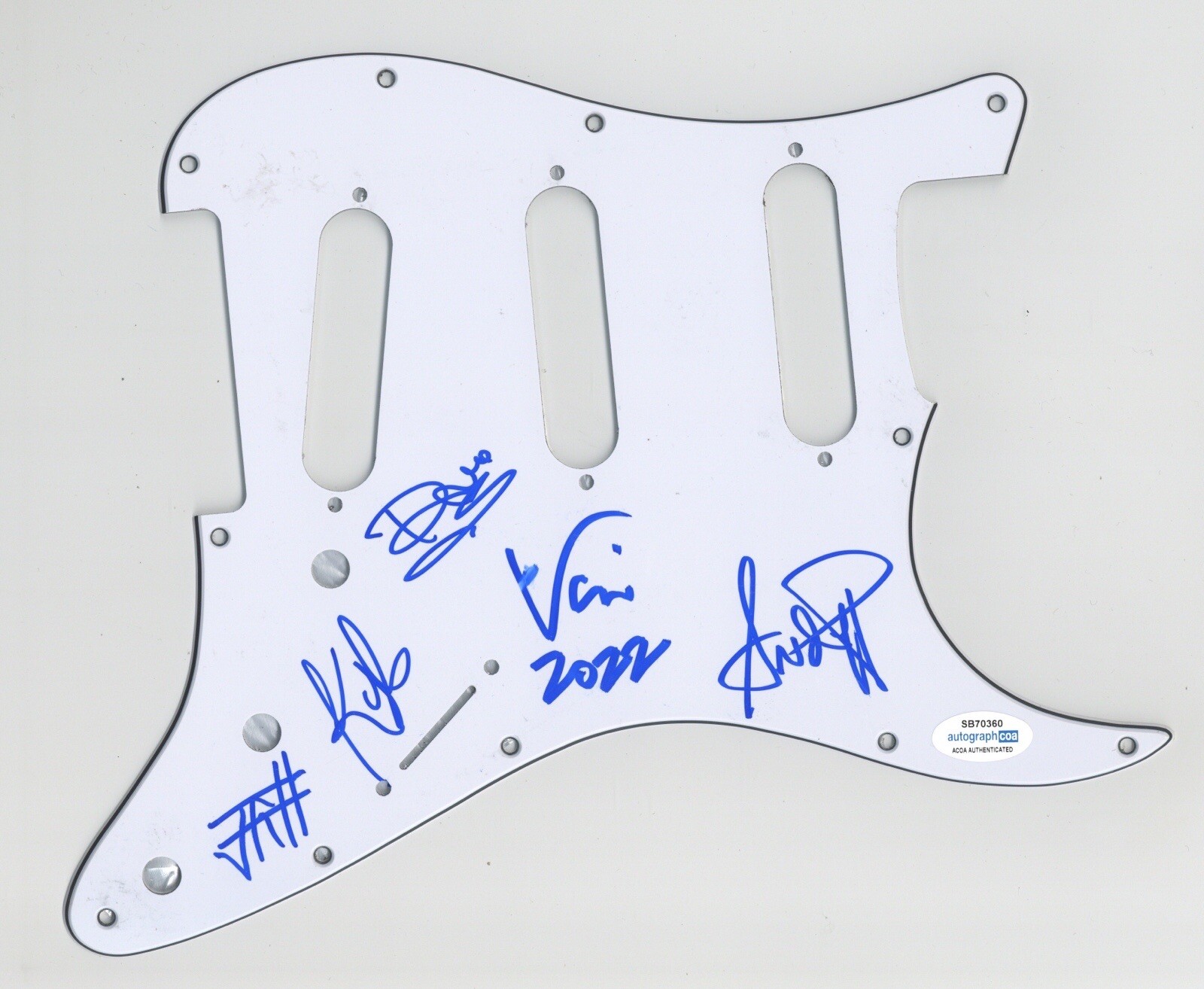 SPONGE SIGNED AUTOGRAPH STRAT ELECTRIC GUITAR PICKGUARD ACOA VINNIE DOMBROSKI