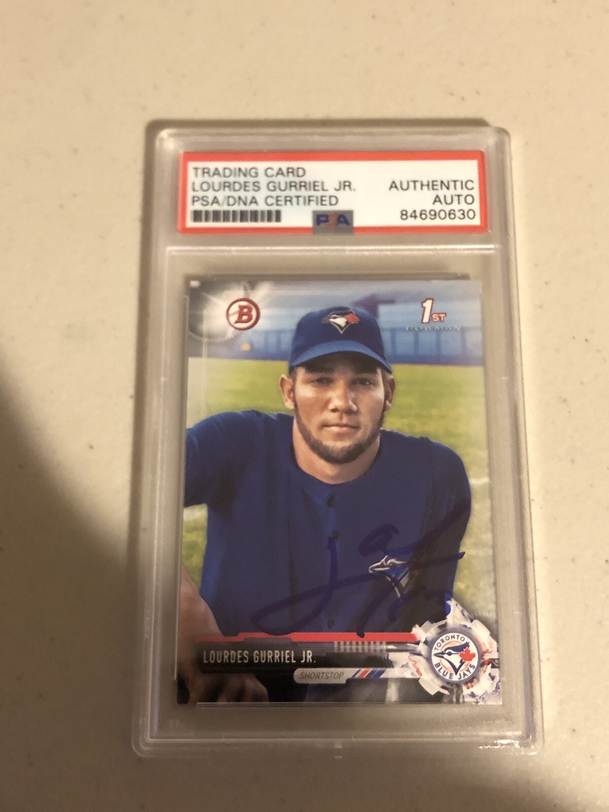 LOURDES GURRIEL JR SIGNED AUTOGRAPH TRADING CARD PSA DNA COA 2017 1ST BOWMAN