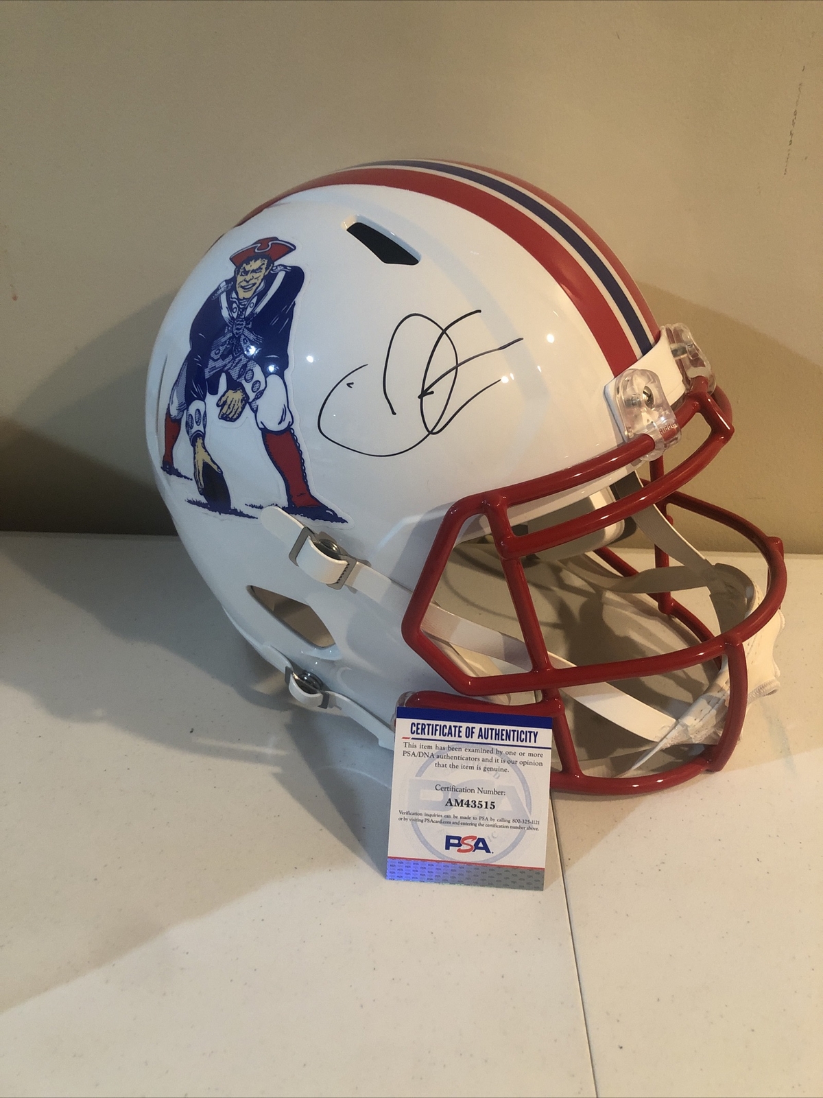 NEW ENGLAND PATRIOTS- JULIAN EDELMAN SIGNED AUTOGRAPH FULL SIZE HELMET PSA COA
