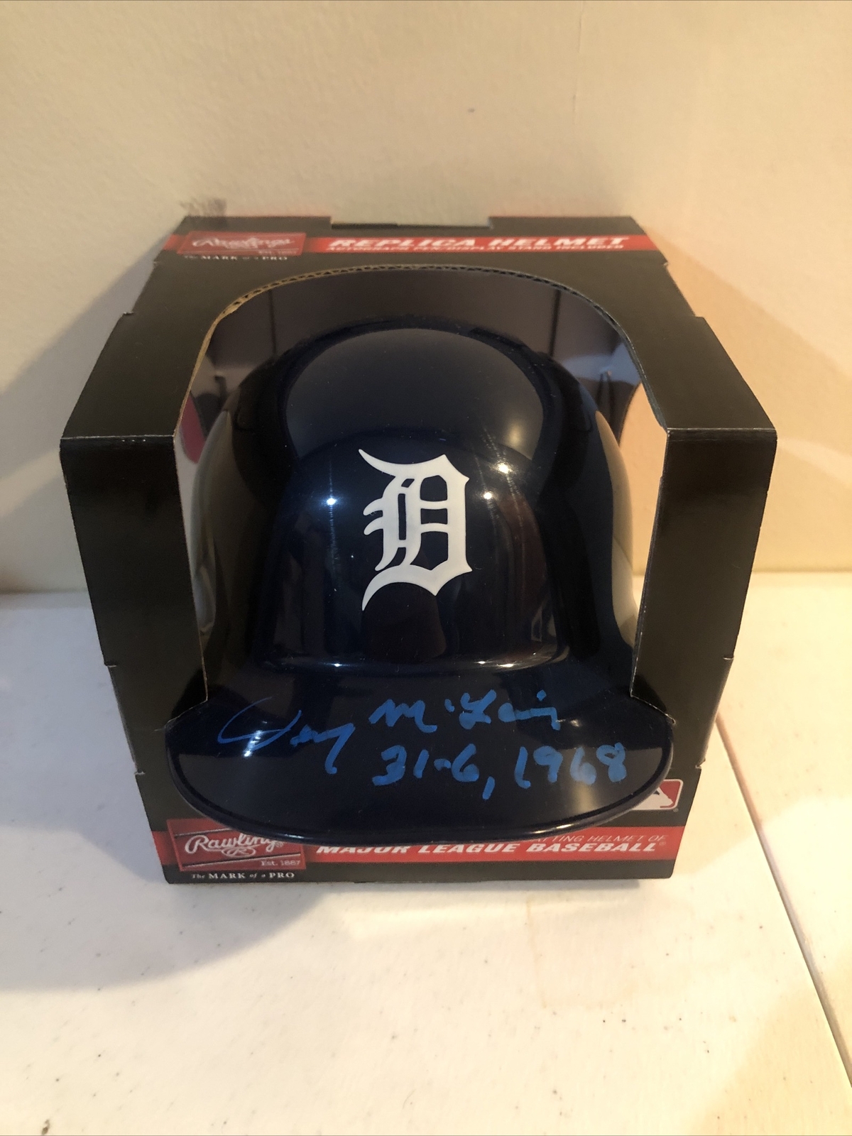 DETROIT TIGERS- DENNY MCLAIN SIGNED AUTOGRAPH MINI HELMET TRISTAR COA
