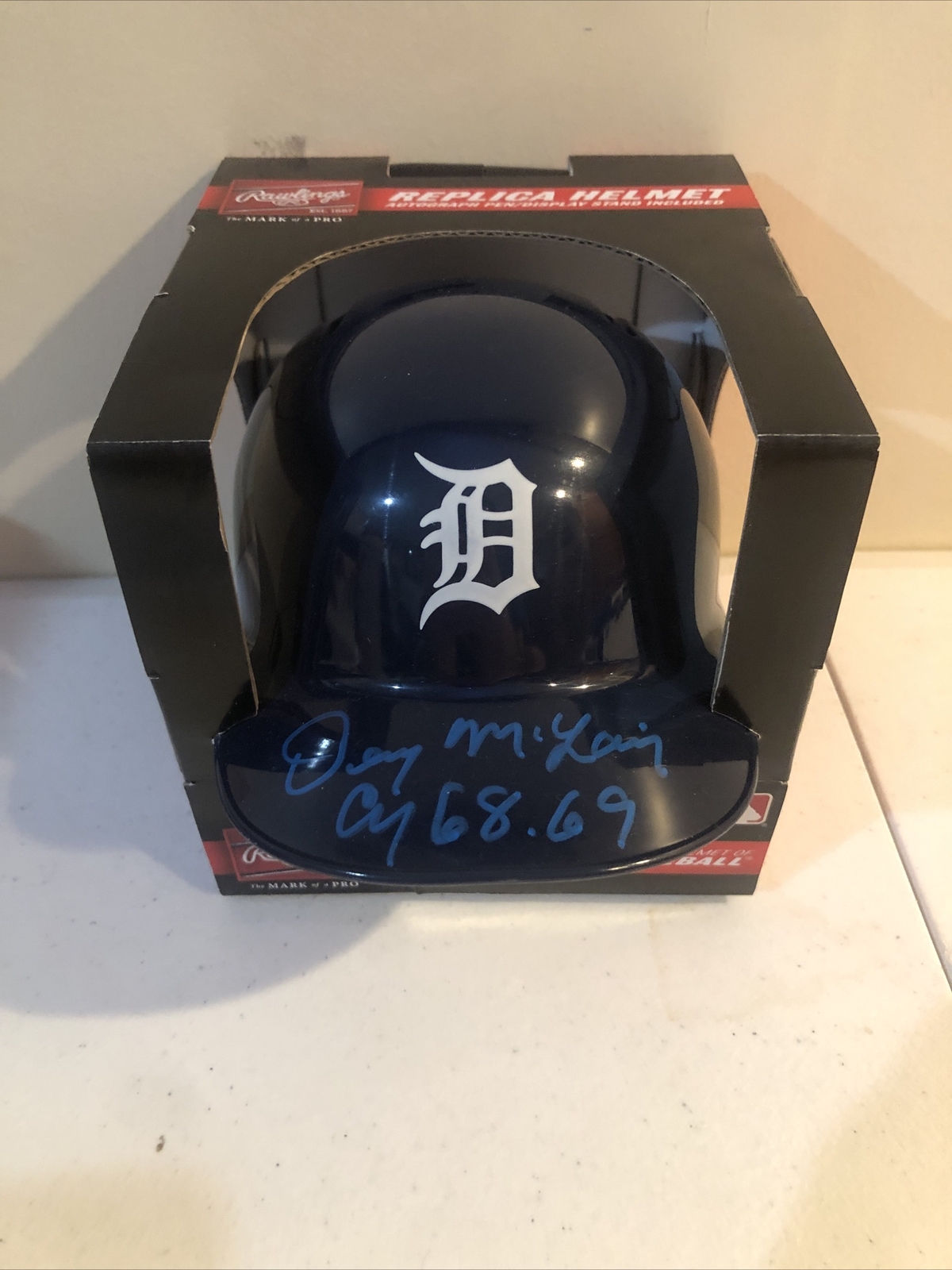 DETROIT TIGERS- DENNY MCLAIN SIGNED AUTOGRAPH MINI HELMET TRISTAR COA

