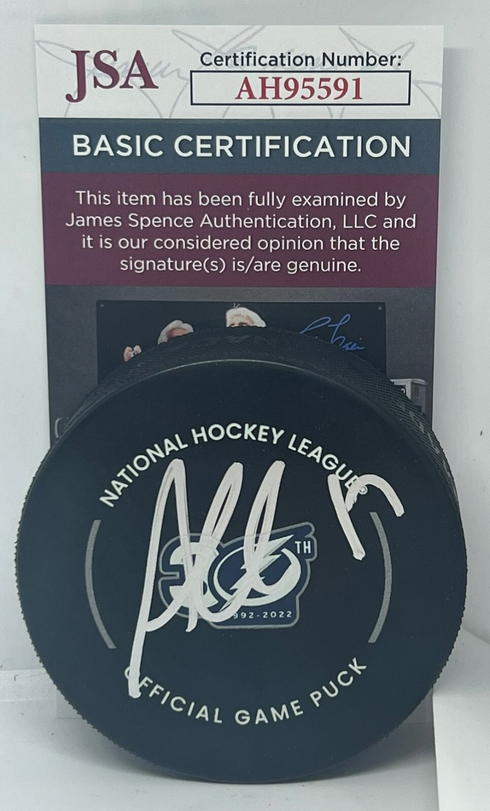 Alex Killorn signed Tampa Bay Lightning 30th Anniversary Official Game Puck JSA