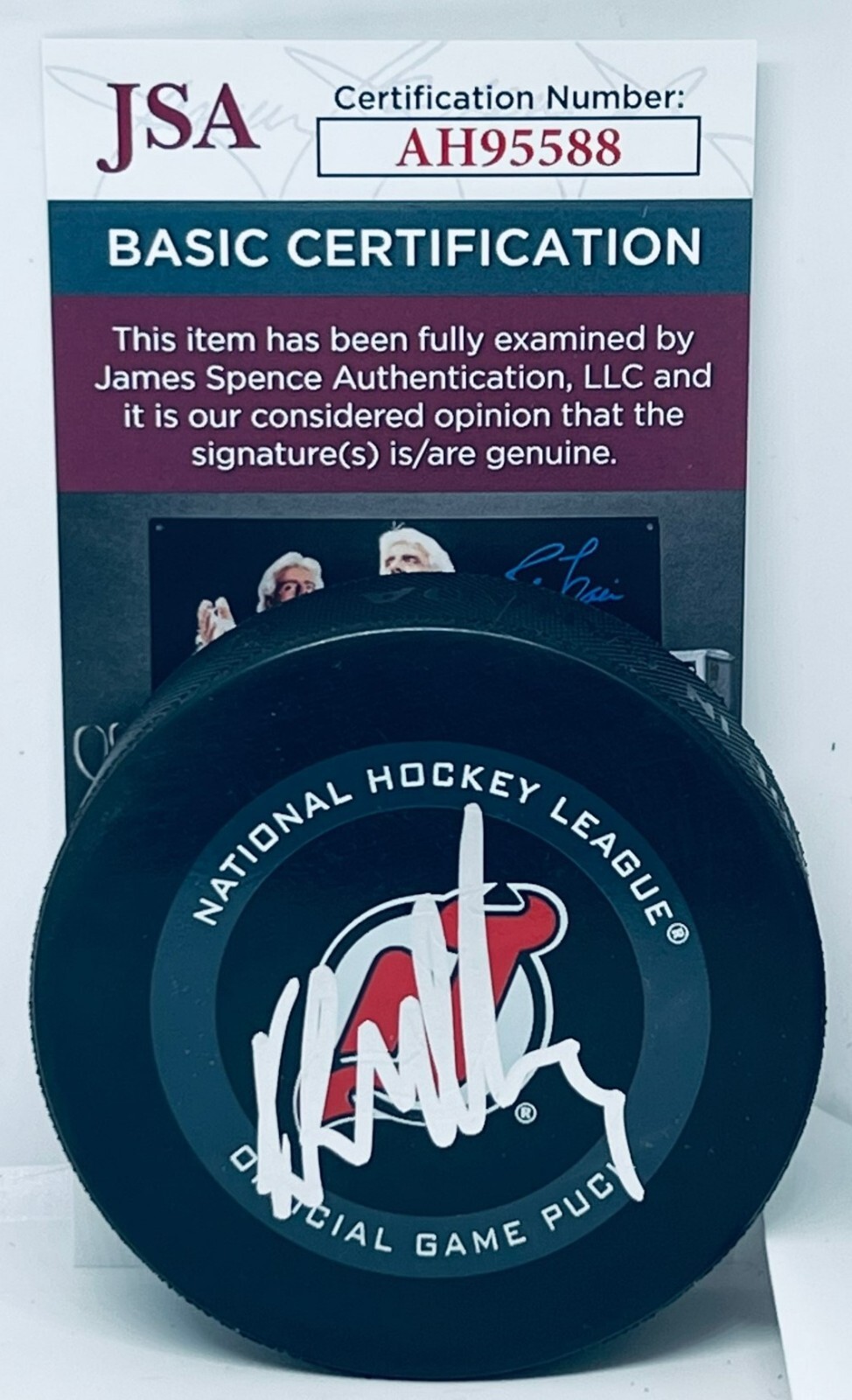 Kirk Muller signed New Jersey Devils Official Game Puck autographed JSA