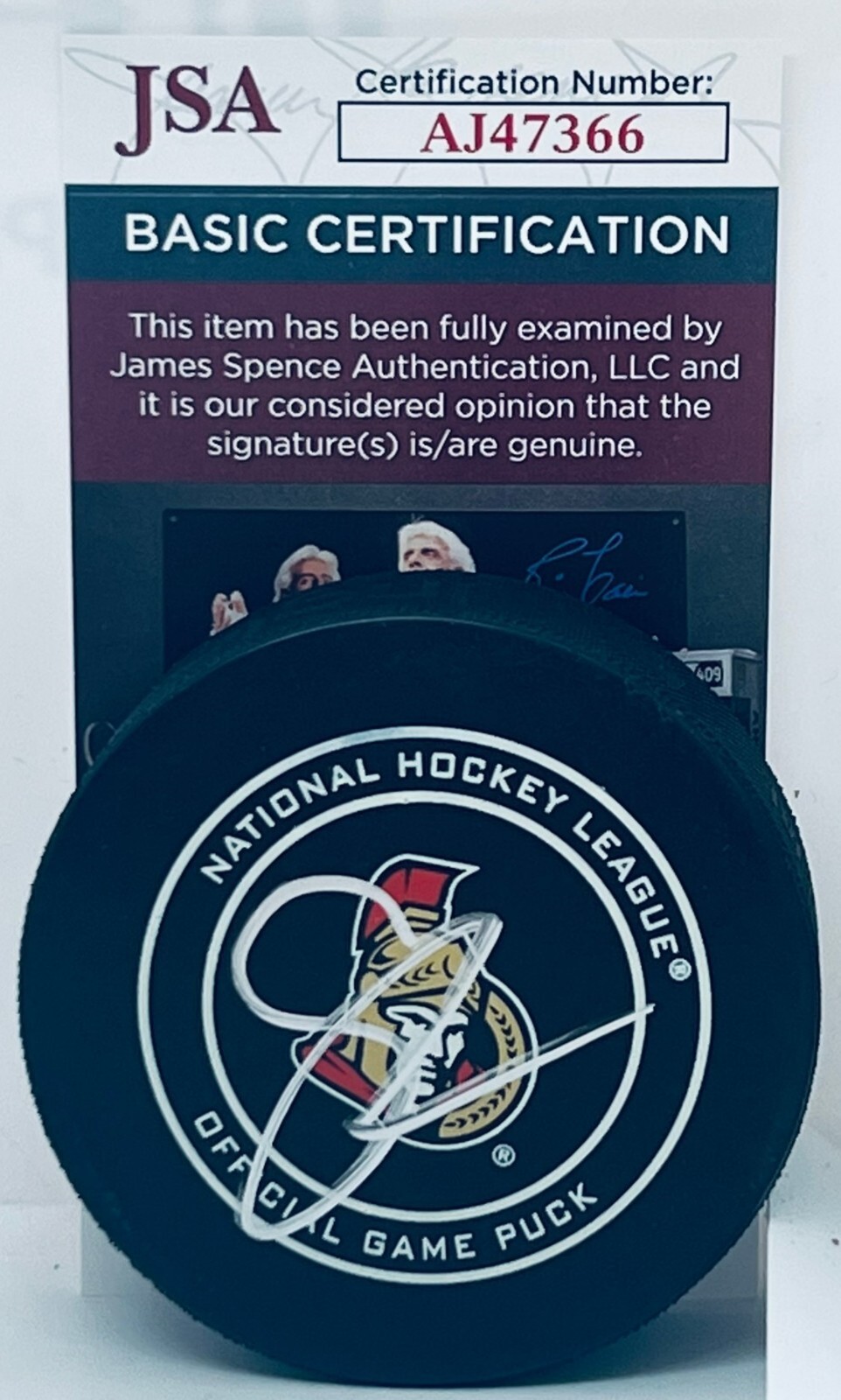 Tim Stutzle signed Ottawa Senators Official Game Puck autographed JSA
