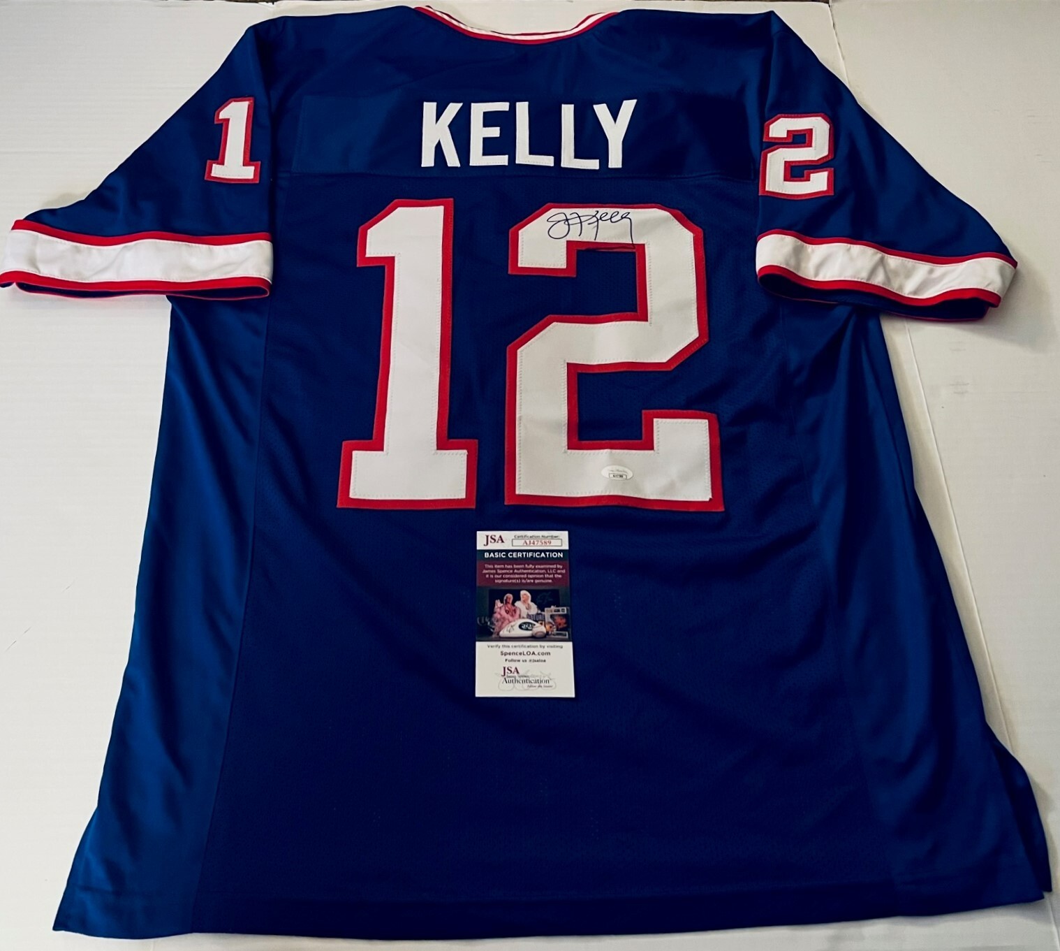 Jim Kelly Buffalo Bills signed Custom jersey autographed JSA
