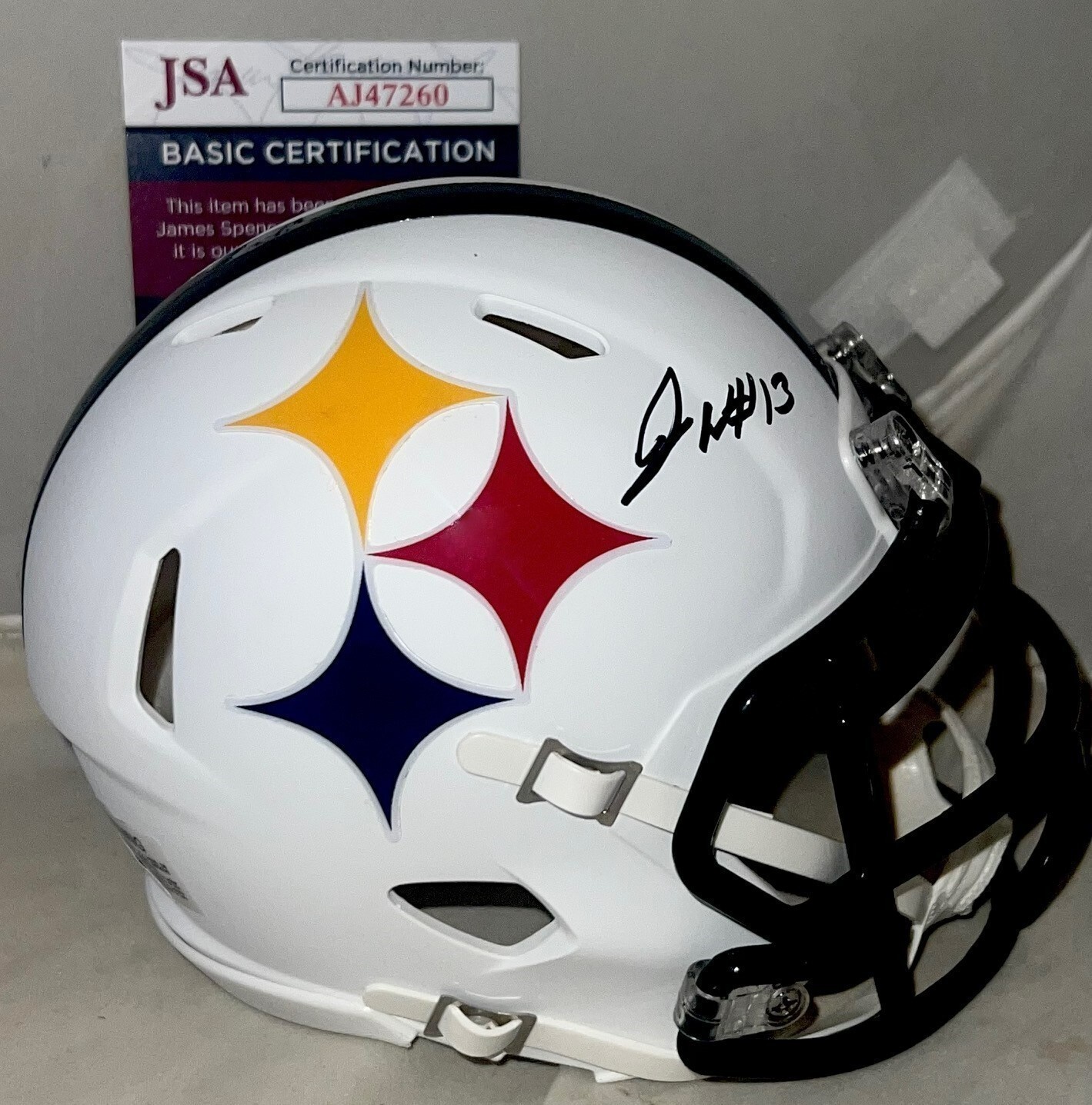 James Washington signed Pittsburgh Steelers Amp mini helmet autographed JSA
