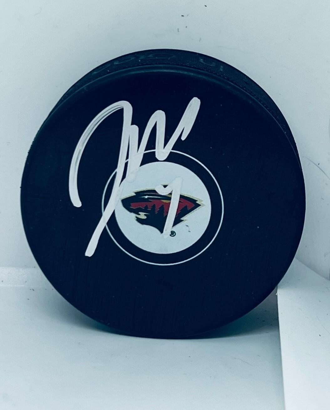 Jon Merrill signed Minnesota Wild Puck autographed
