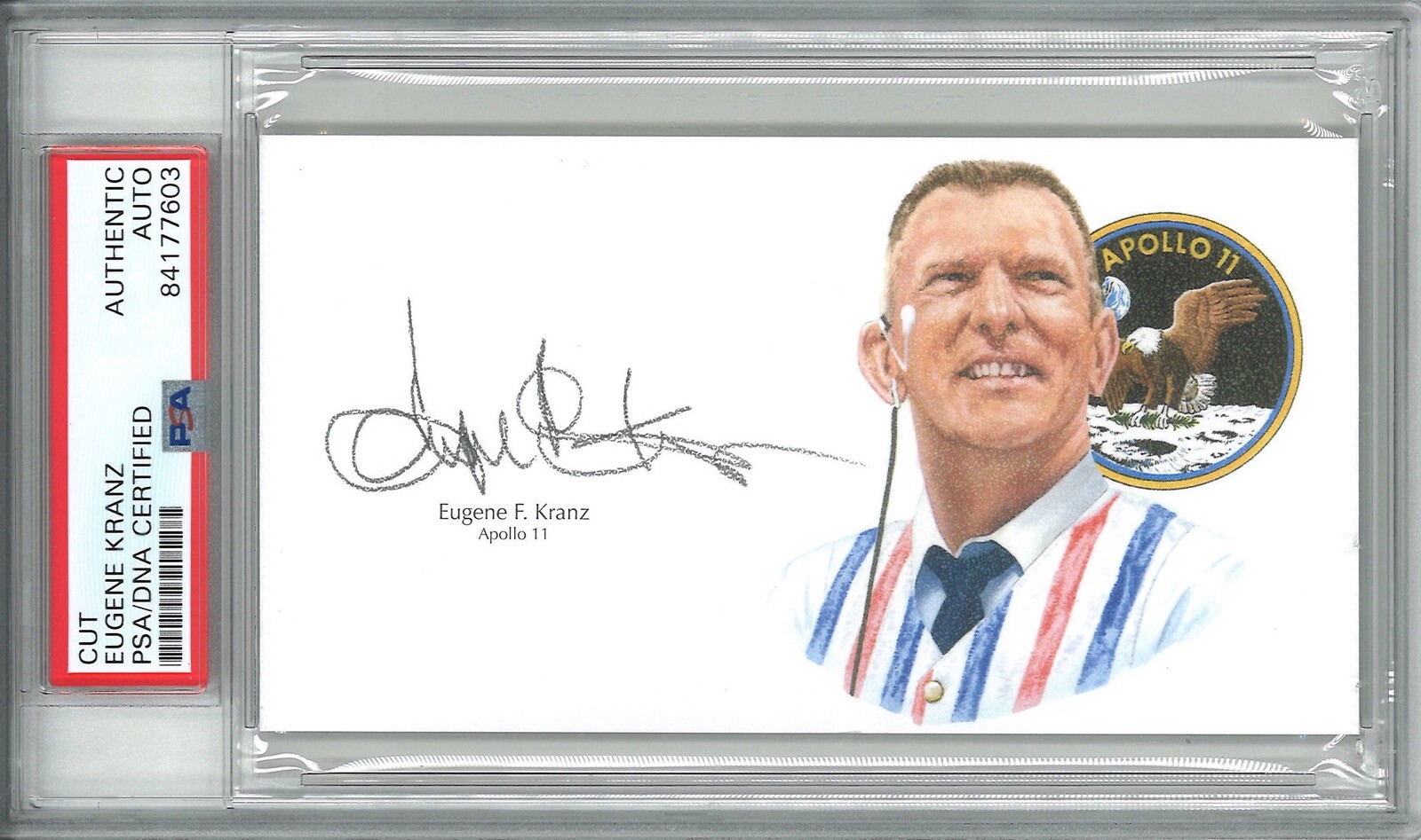 EUGENE KRANZ SIGNED CUT SIGNATURE PSA DNA 84177603 NASA APOLLO 11
