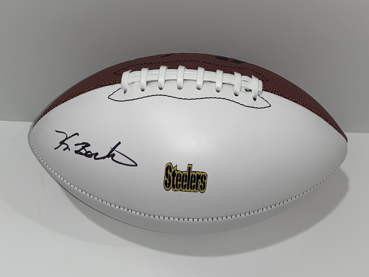 KEEANU BENTON SIGNED FOOTBALL PITTSBURGH STEELERS NFL STAR PROOF
