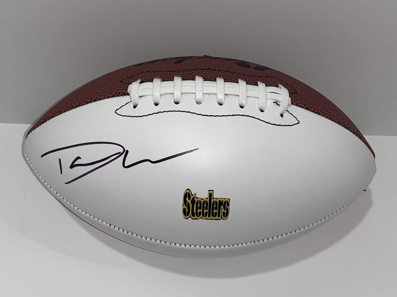 DARNELL WASHINGTON SIGNED FOOTBALL PITTSBURGH STEELERS PROOF
