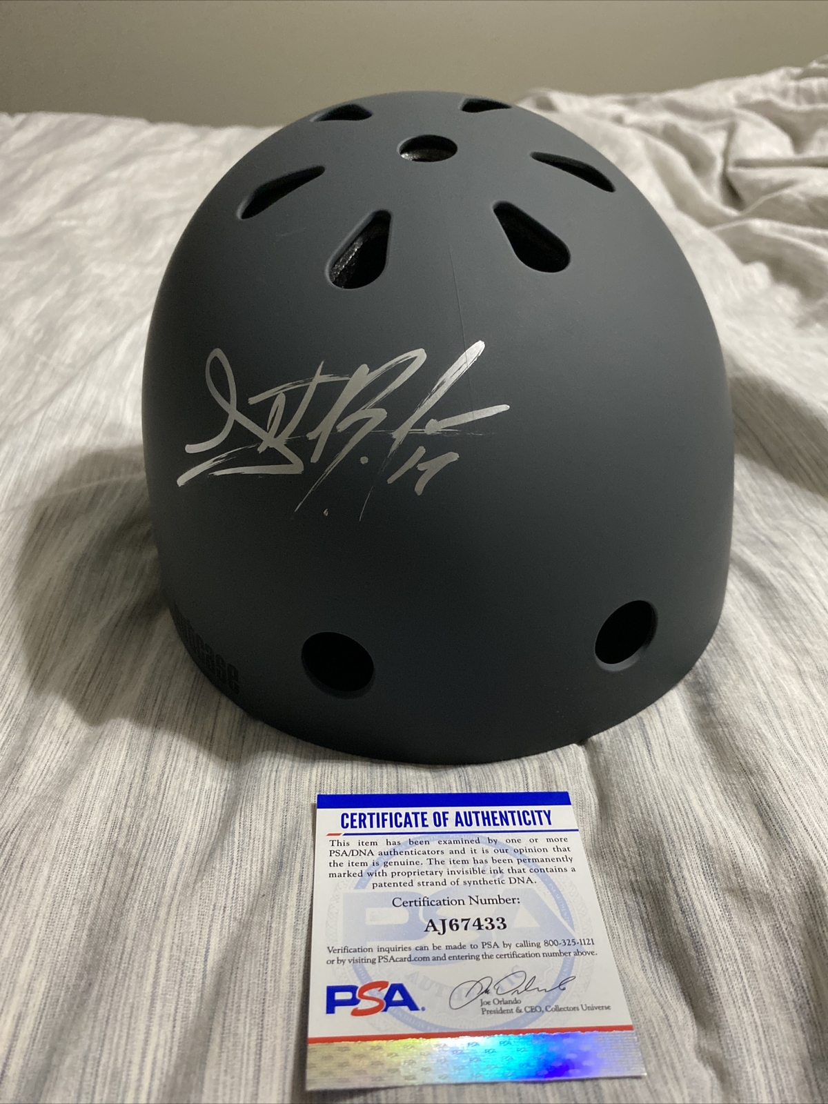 Leticia Bufoni signed autographed skateboarder helmet young star PSA 1 RARE

