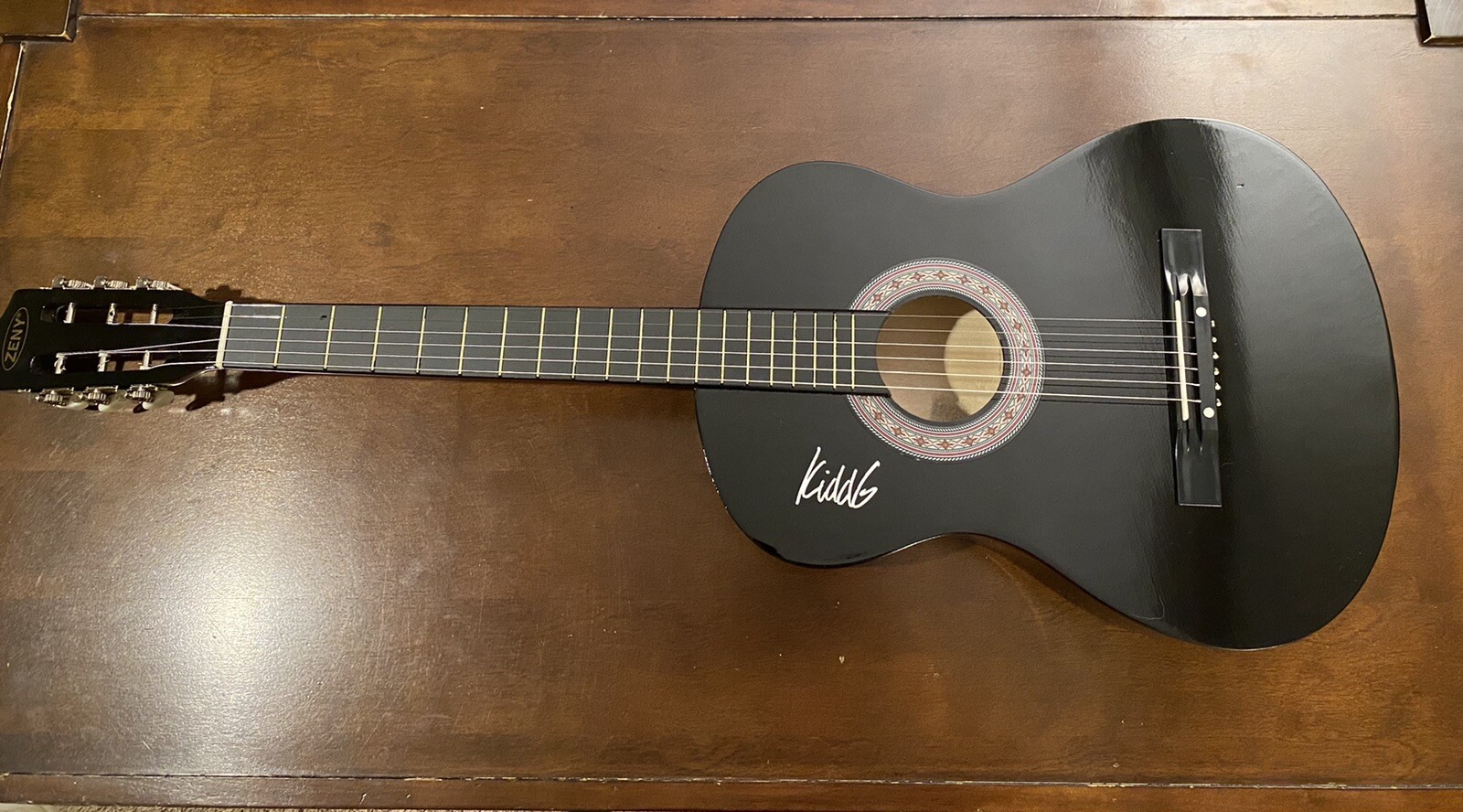 Kidd G signed autograph Full Size Acoustic Guitar young star RARE PROOF
