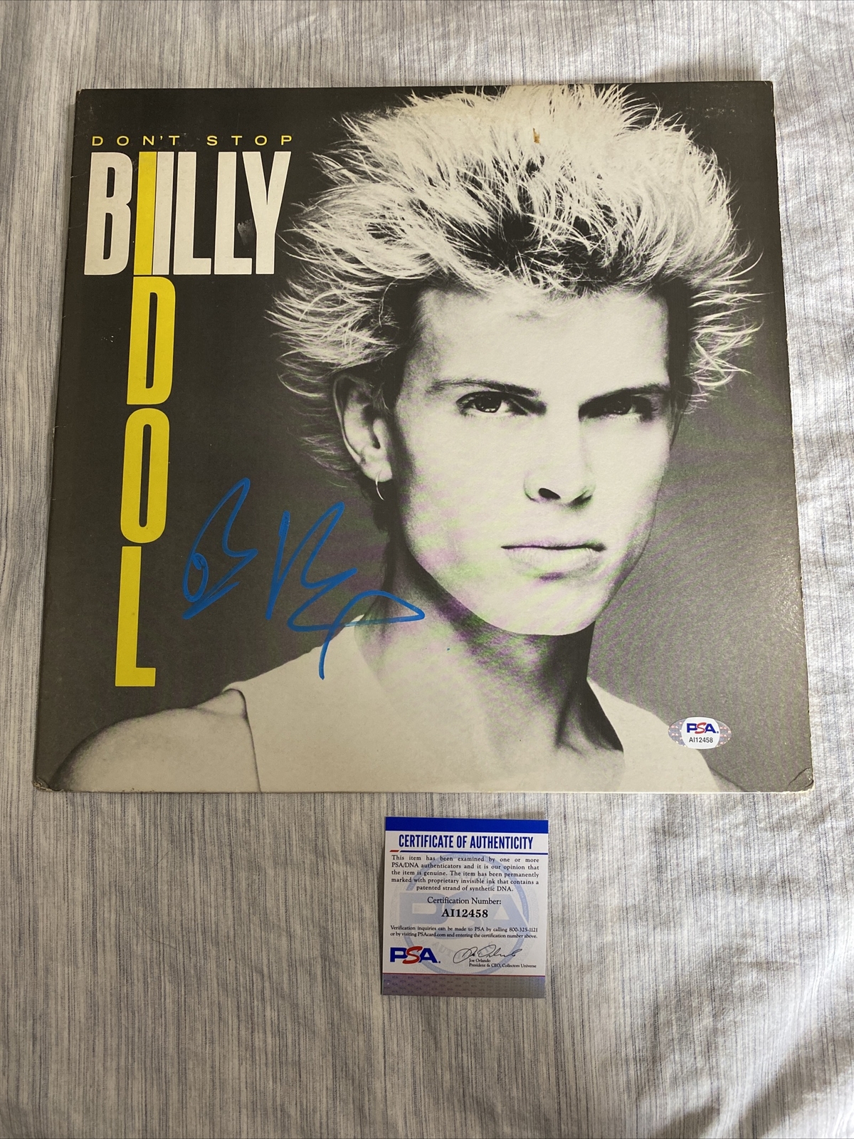 Billy Idol Signed Autographed Don’t Stop Vinyl Record PSA COA Music Legend
