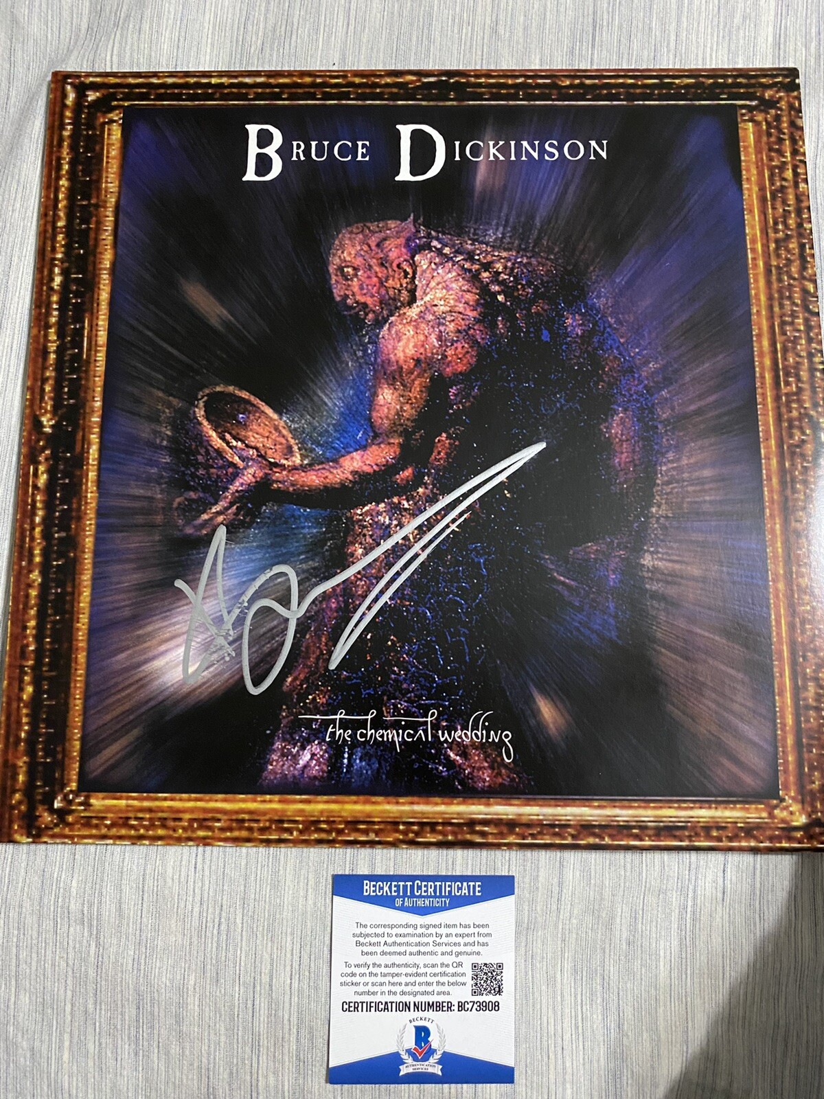 BRUCE DICKINSON SIGNED The Chemical Wedding IRON MAIDEN Vinyl AUTOGRAPH BSA COA
