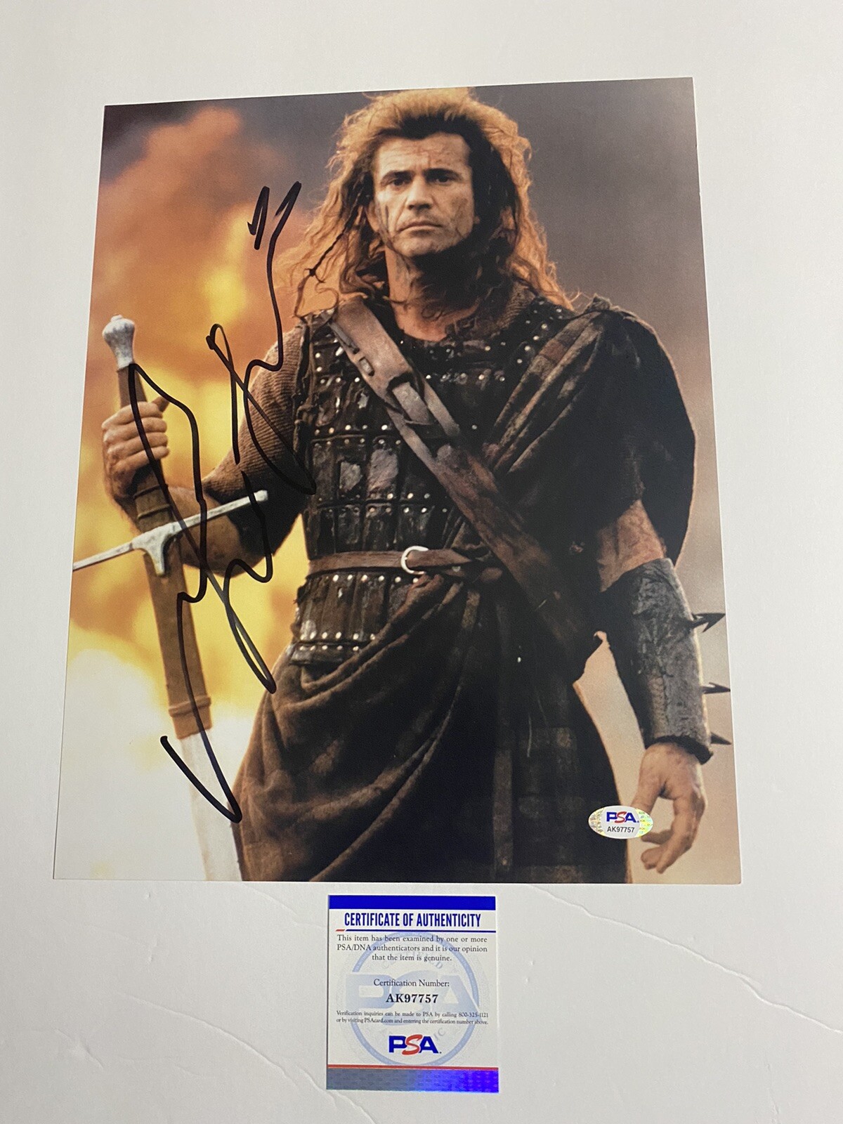 MEL GIBSON SIGNED AUTOGRAPHED 11x14 PHOTO WILLIAM WALLACE ‘Braveheart’ COA
