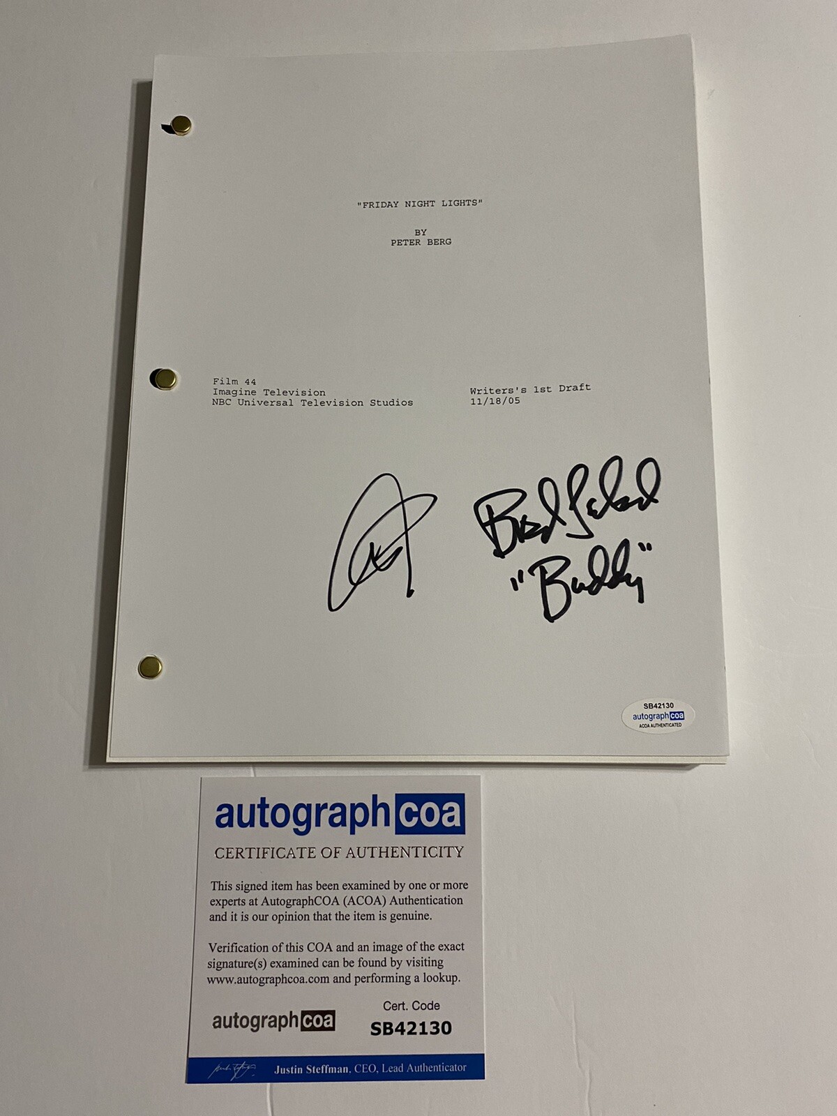 Friday Night Lights signed cast Full script Brad Leland Adrianne Palicki ACOA
