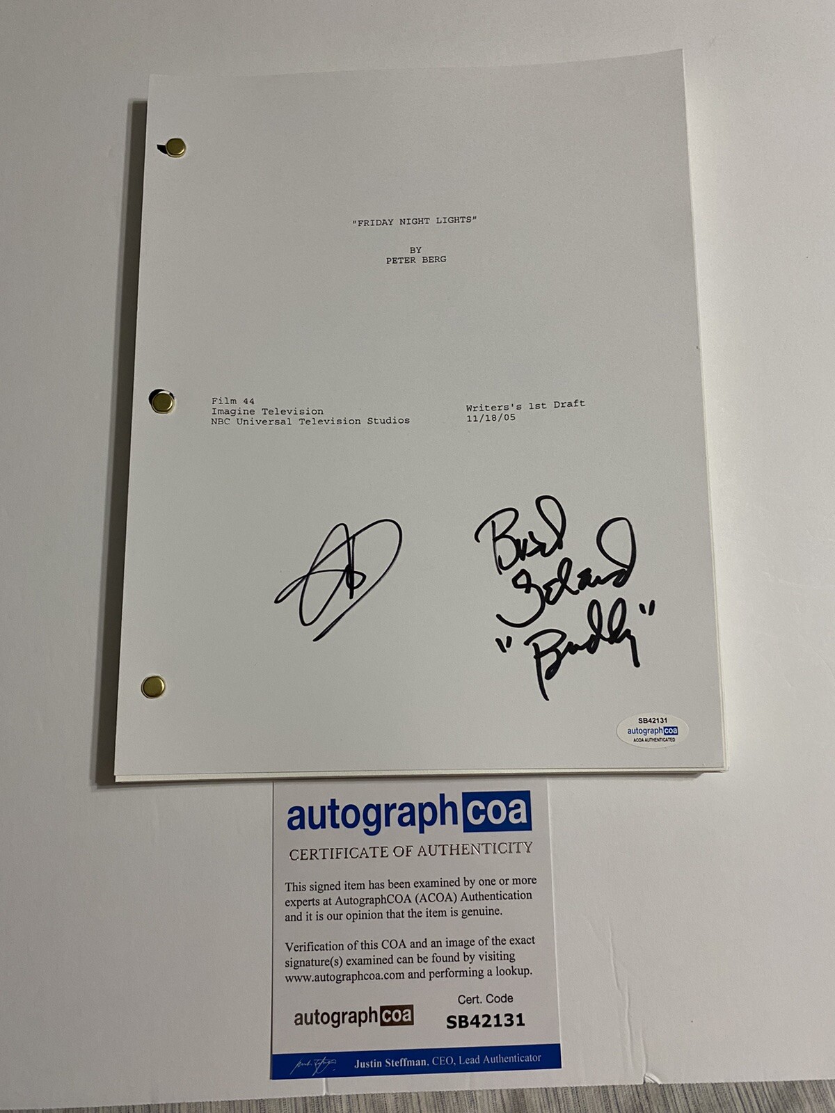 Friday Night Lights signed cast Full script Brad Leland Adrianne Palicki ACOA
