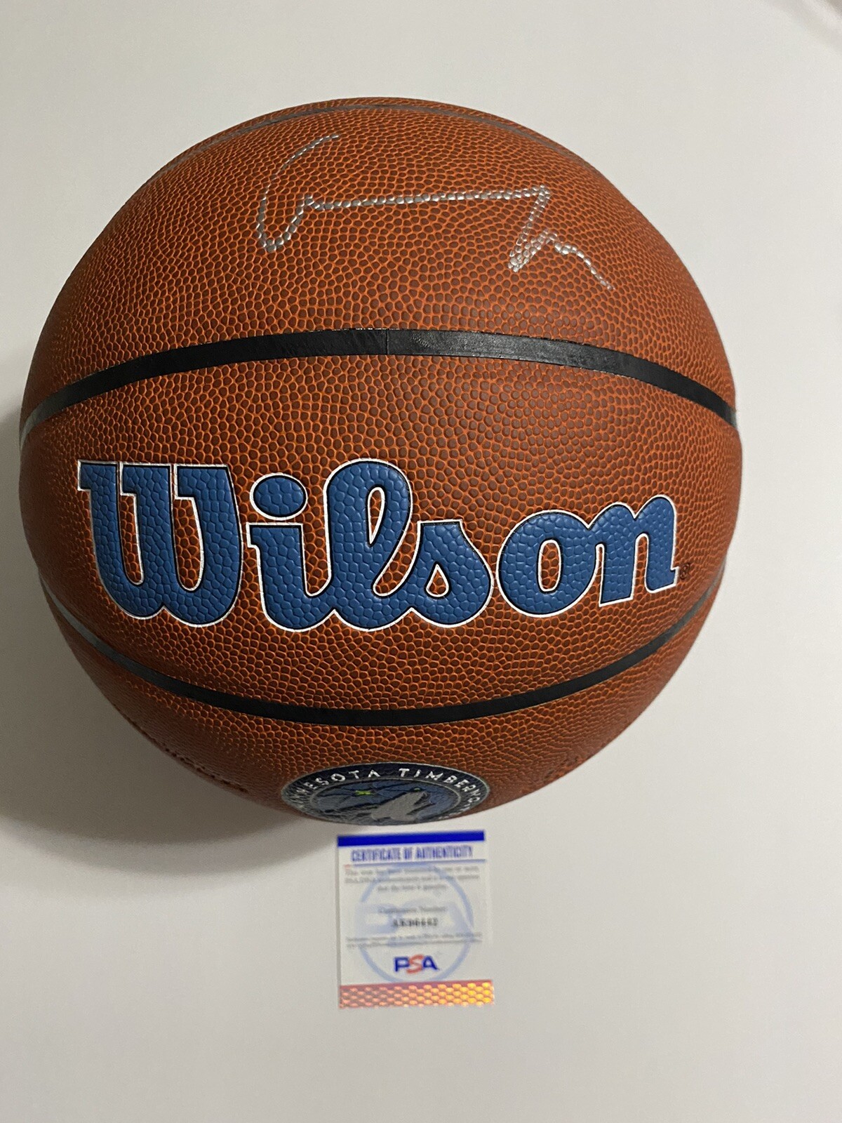 Rudy Gobert Autographed Signed Wilson MN Timberwolves Logo NBA Basketball PSA
