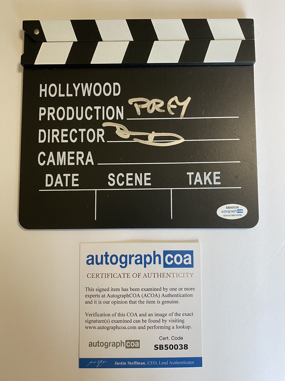 Dan Trachtenberg Signed Autographed Movie Clapper ‘Prey’ Movie ACOA Director
