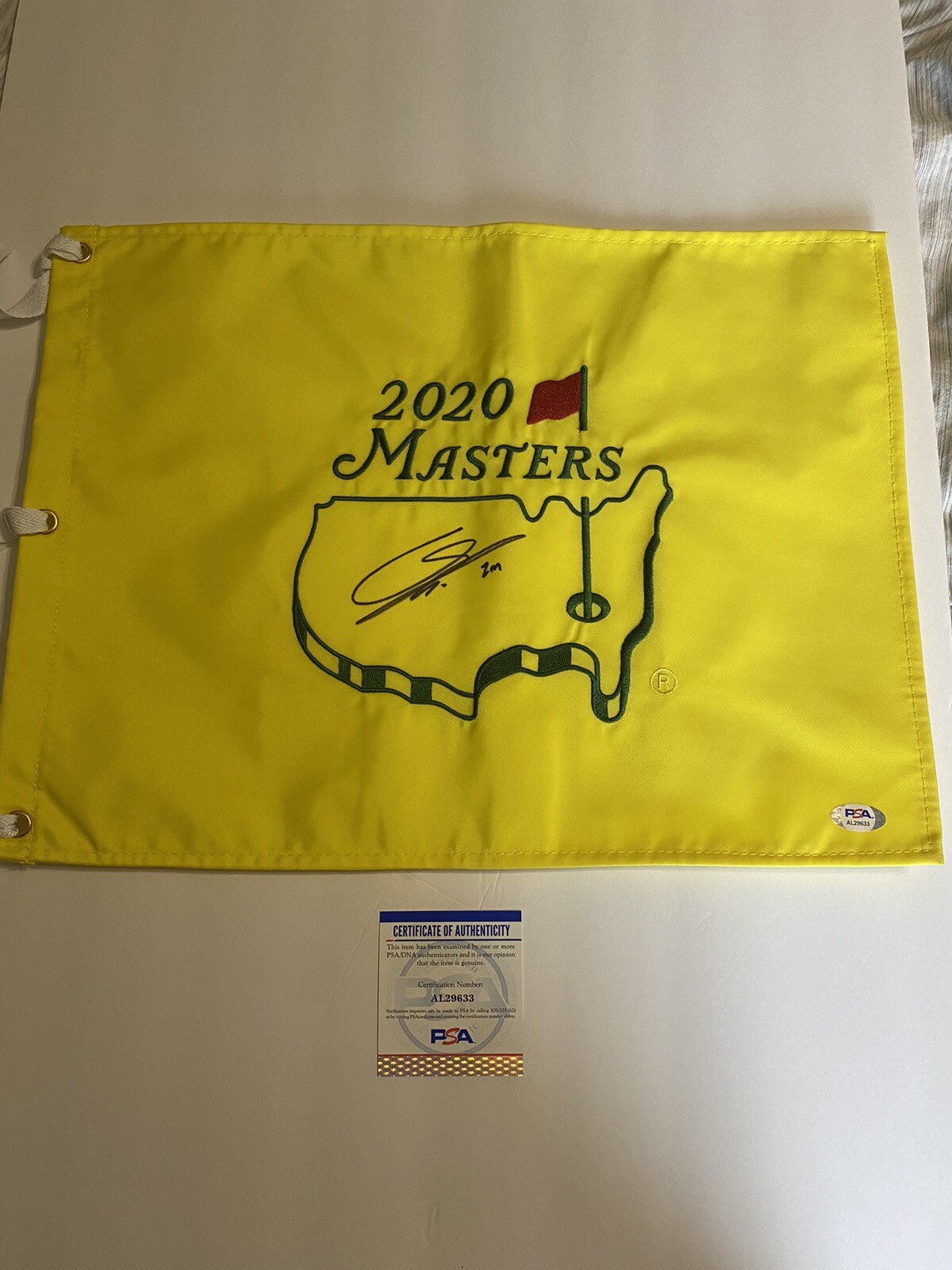 SUNG-JAE Sungjae IM KOREAN SIGNED AUTOGRAPHED Pin Flag Masters 2020 PGA PSA COA
