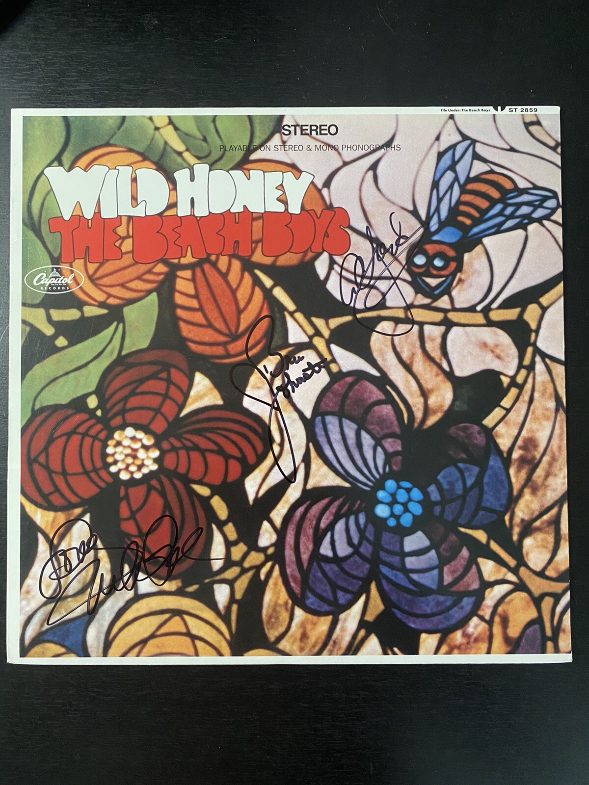 Beach boys signed Autograph Vinyl Record Wild Honey Love johnston Jardine PROOF
