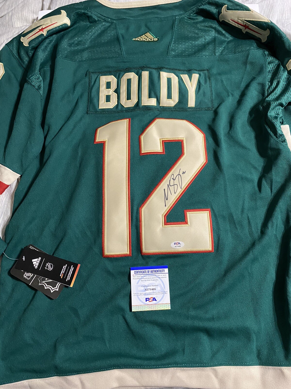 Matt Boldy signed autographed MN Wild stitched custom jersey PSA COA Rare Stud
