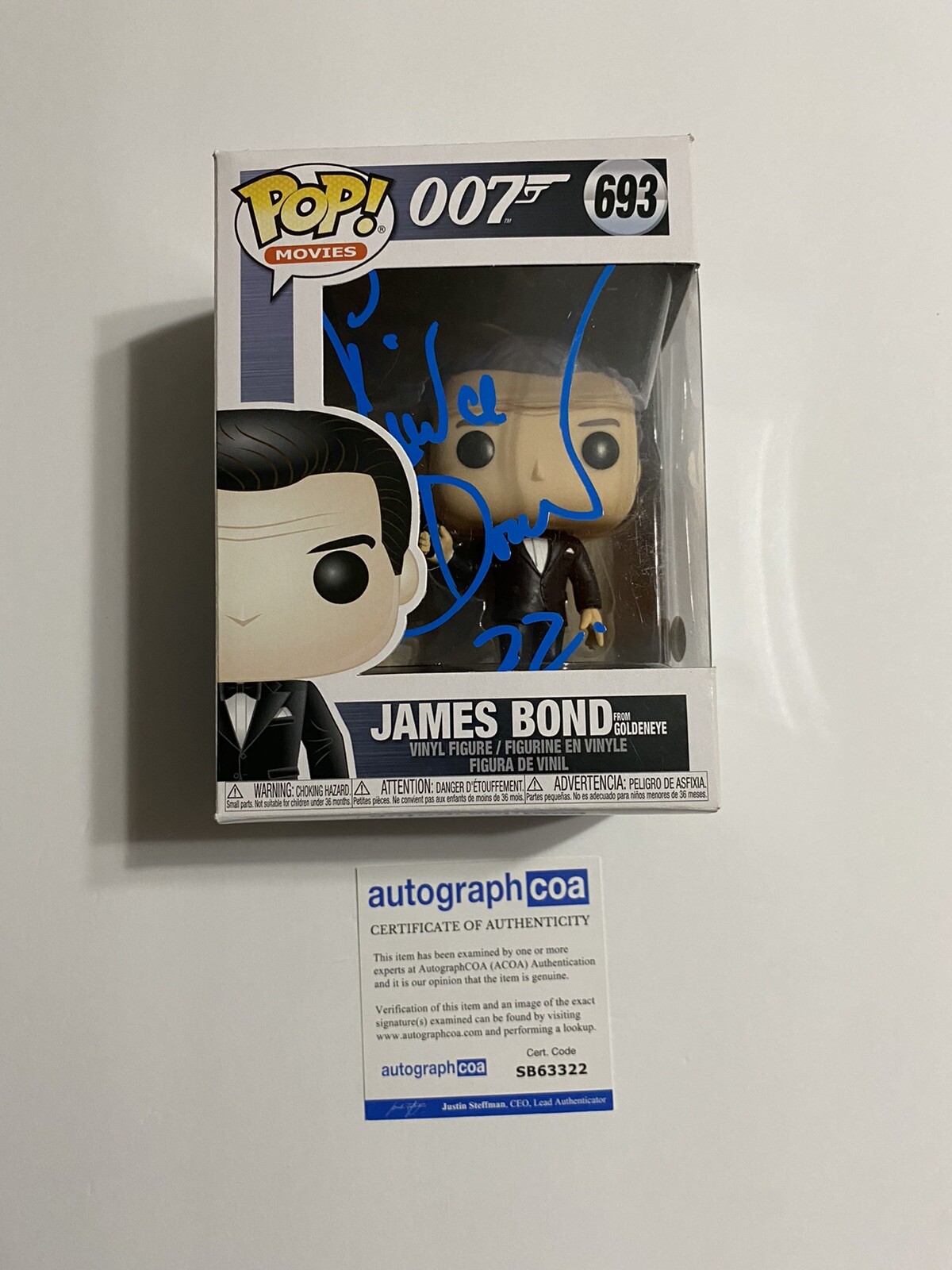 Pierce Brosnan signed Autograph funko pop James Bond 007 Goldeneye ACOA
