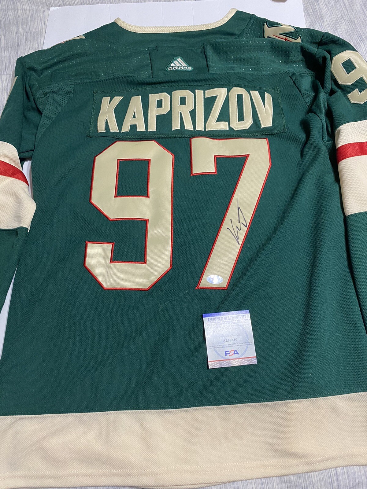 Kirill Kaprizov signed autographed Custom Stitched MN wild jersey PSA COA L1
