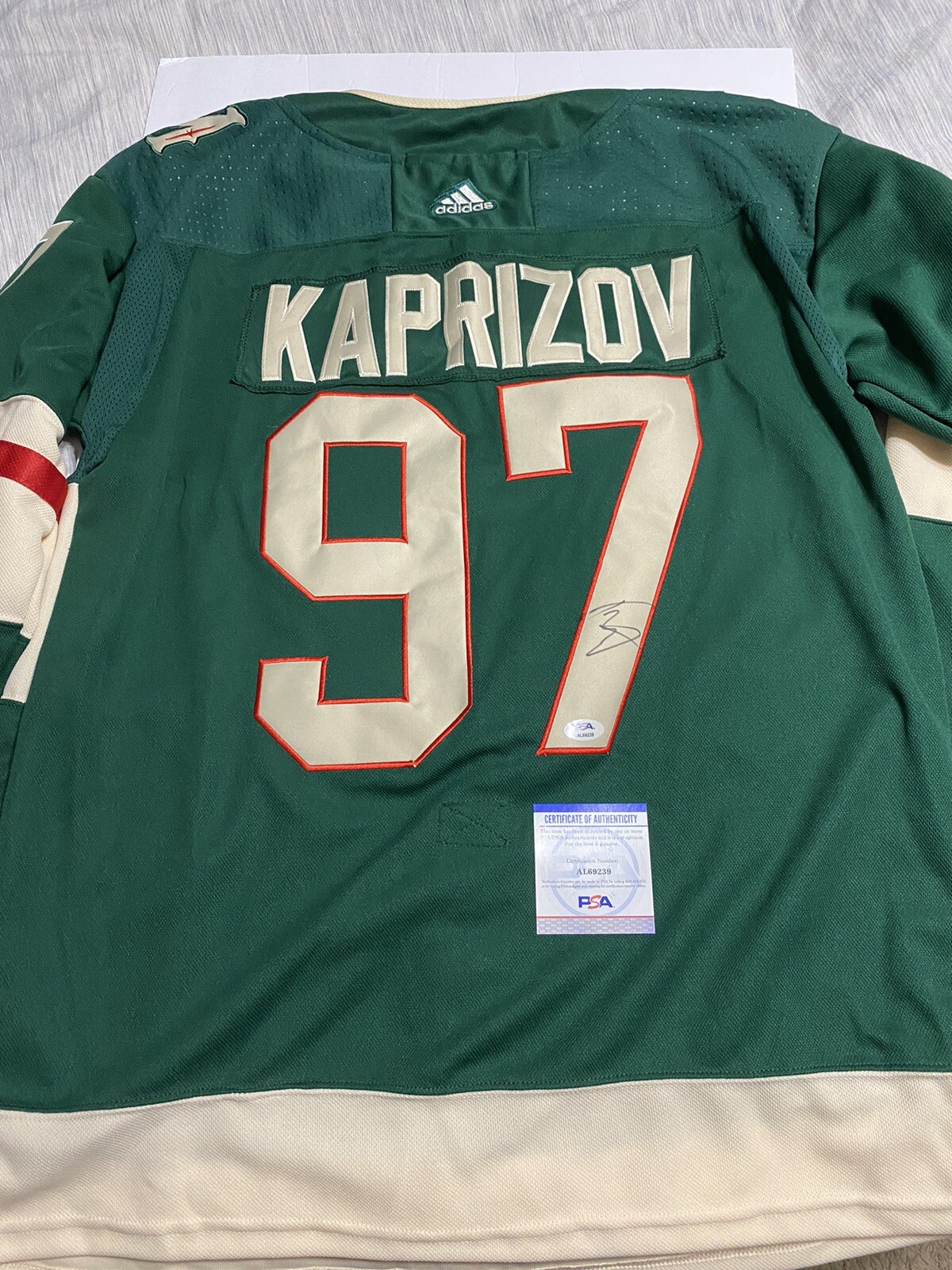 Kirill Kaprizov signed autographed Custom Stitched MN wild jersey PSA COA J2
