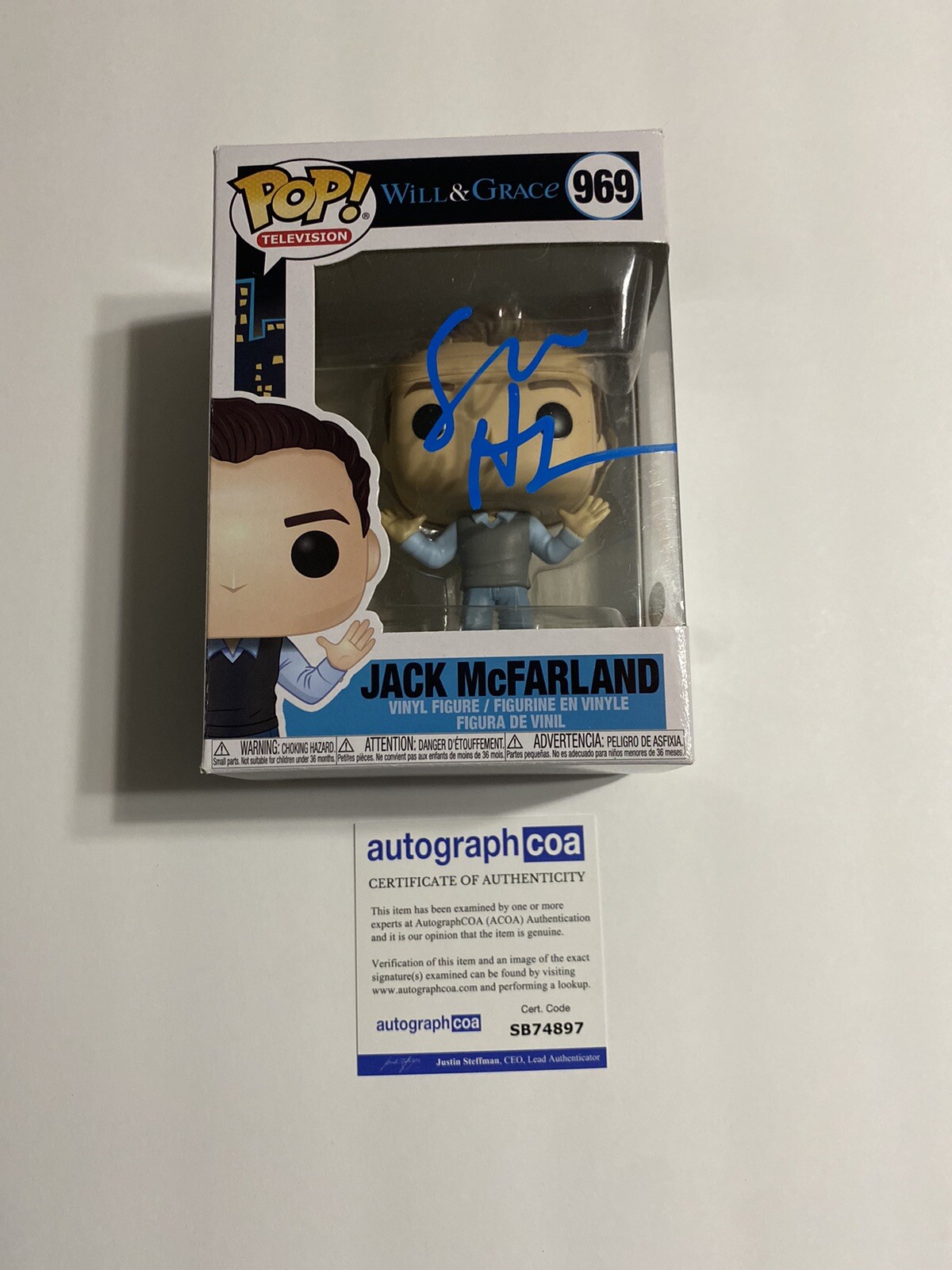 Sean Hayes Will & Grace signed autographed funko pop ‘Jack’ ACOA Rare
