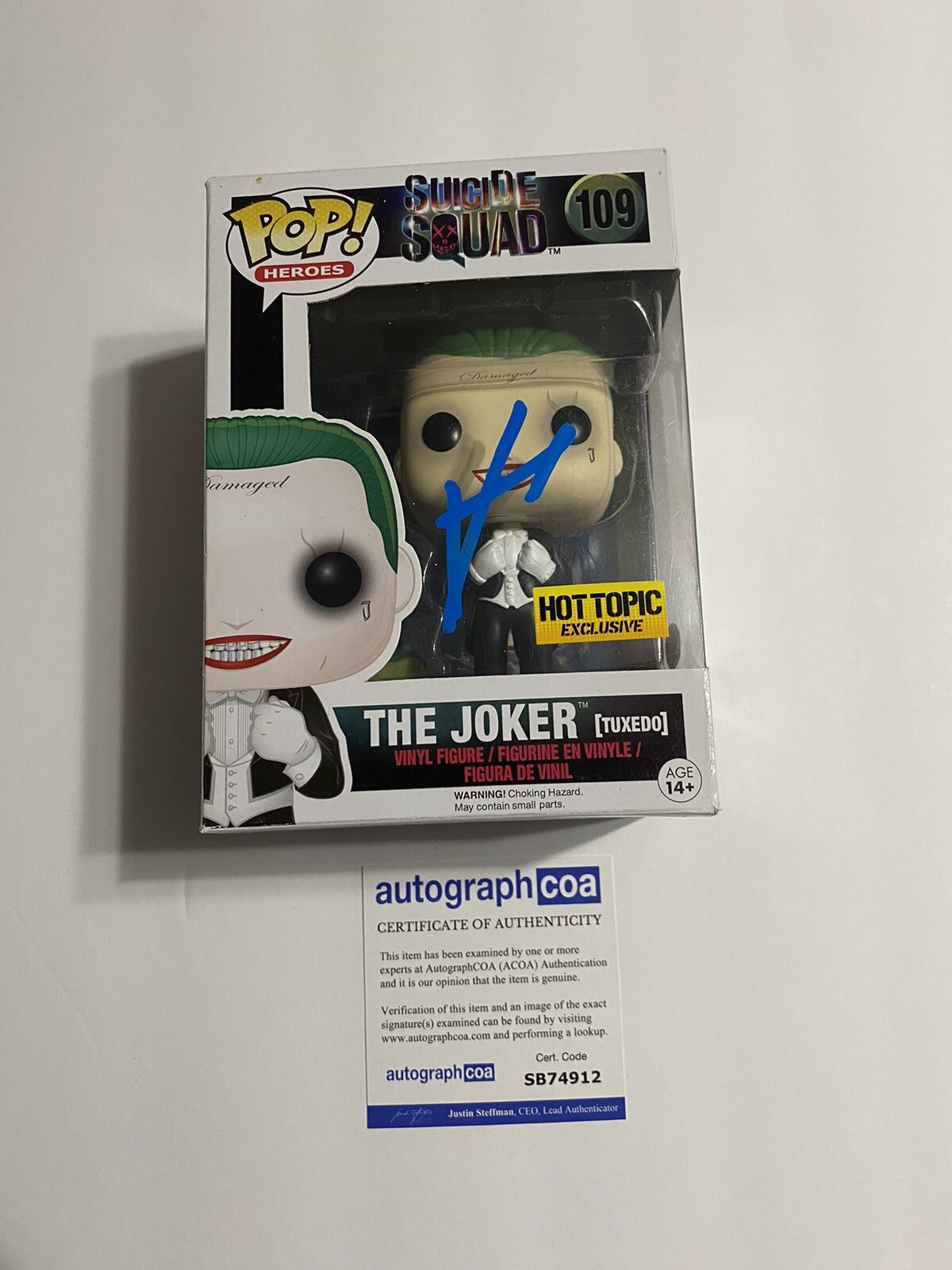 Jared Leto Signed Autographed The Joker Funko Pop Suicide Squad ACOA
