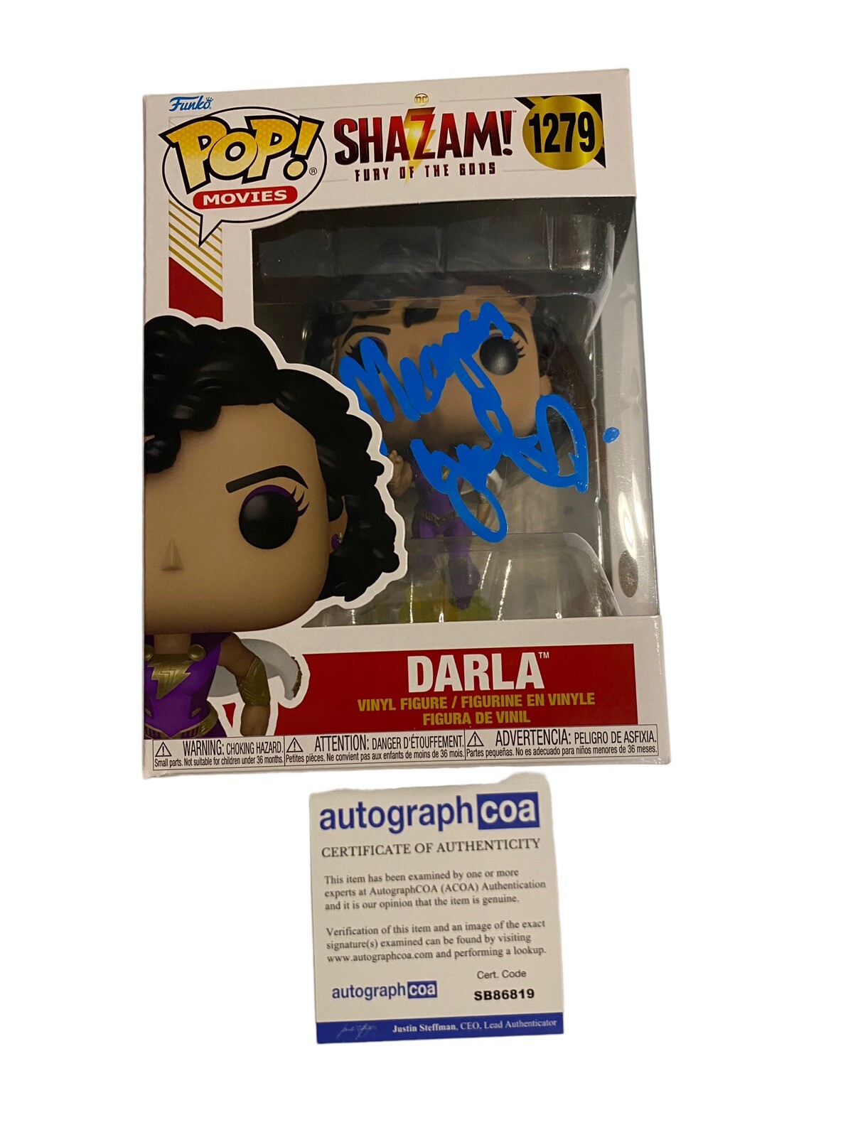 Meagan Good ‘Shazam Fury Of The Gods’ signed autograph funko pop Darla ACOA
