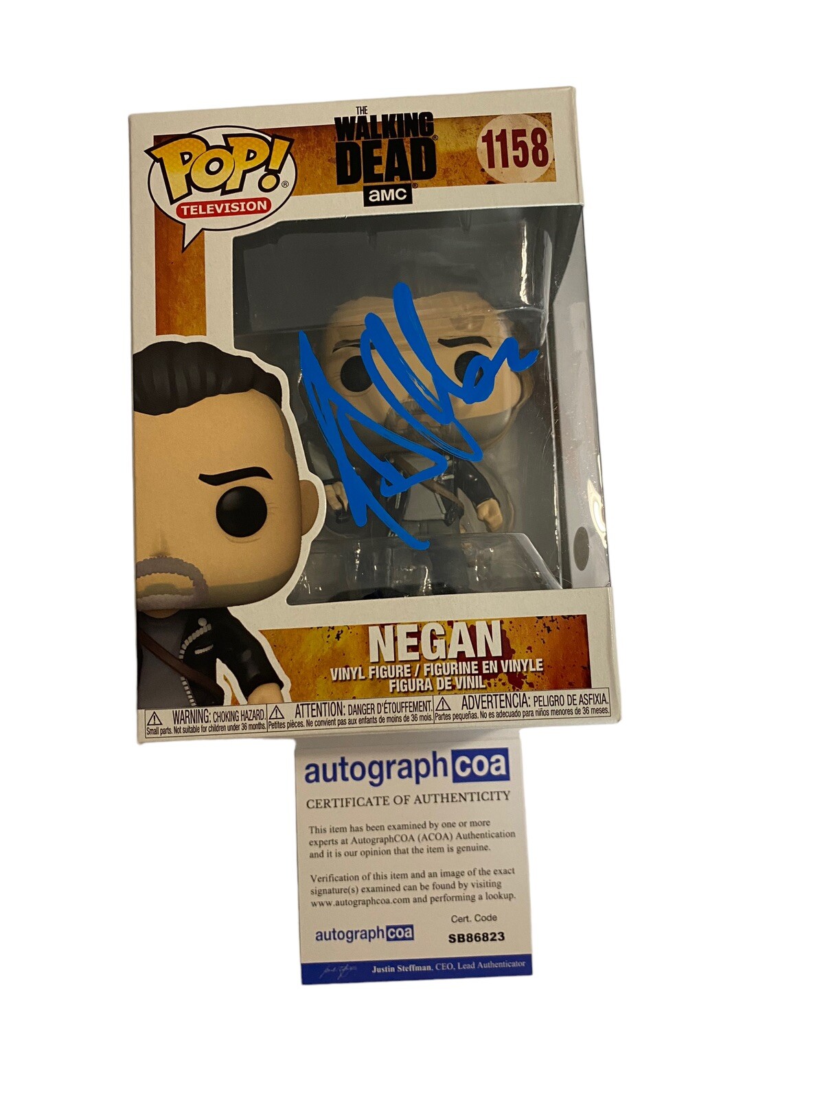 Jeffrey Dean Morgan ‘The Walking Dead’ signed autographed Funko pop ‘Negan’ ACOA
