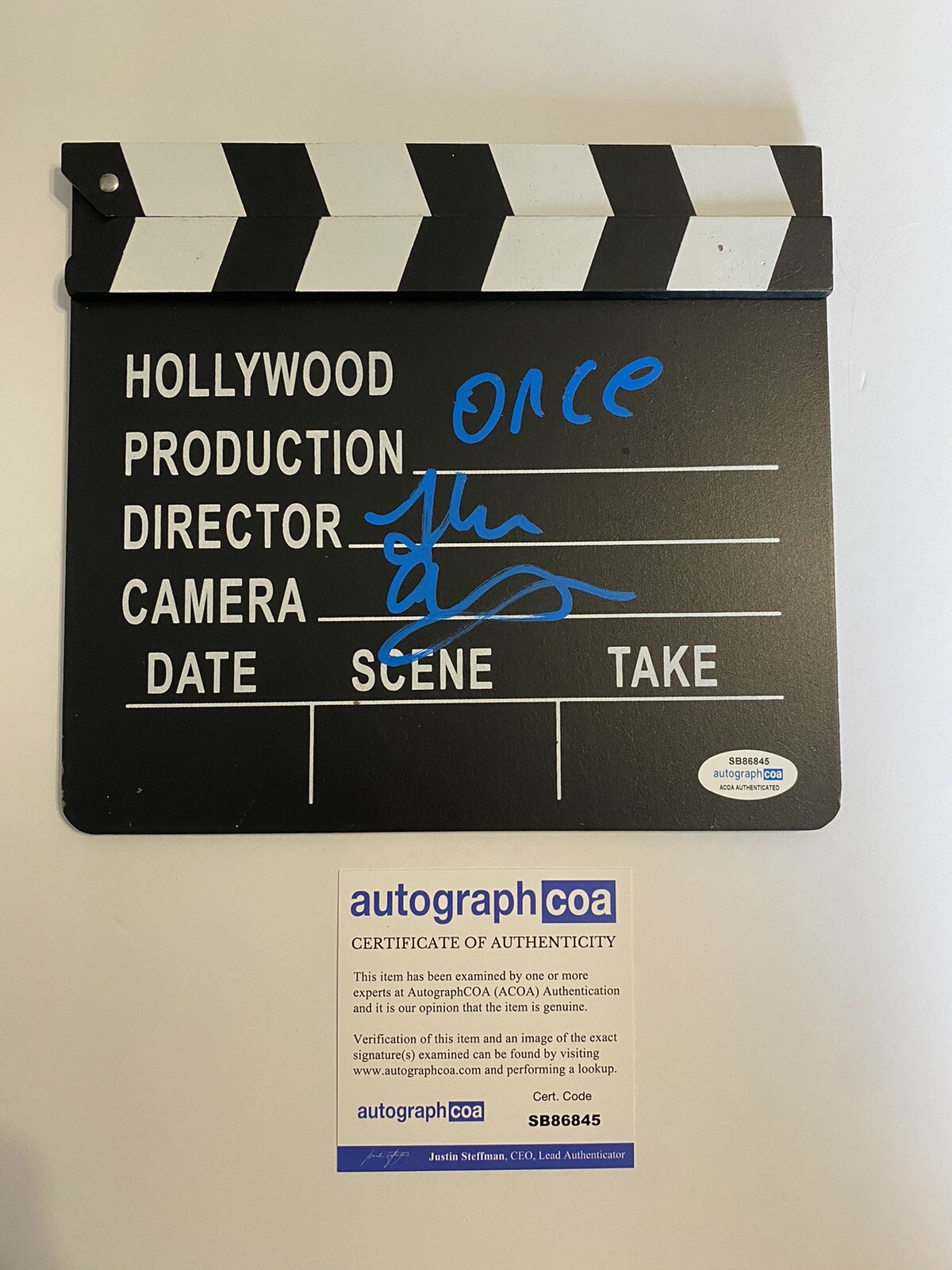 John Carney Signed autograph Clapper Director Board ‘Sing Street’ ‘Once’ ACOA
